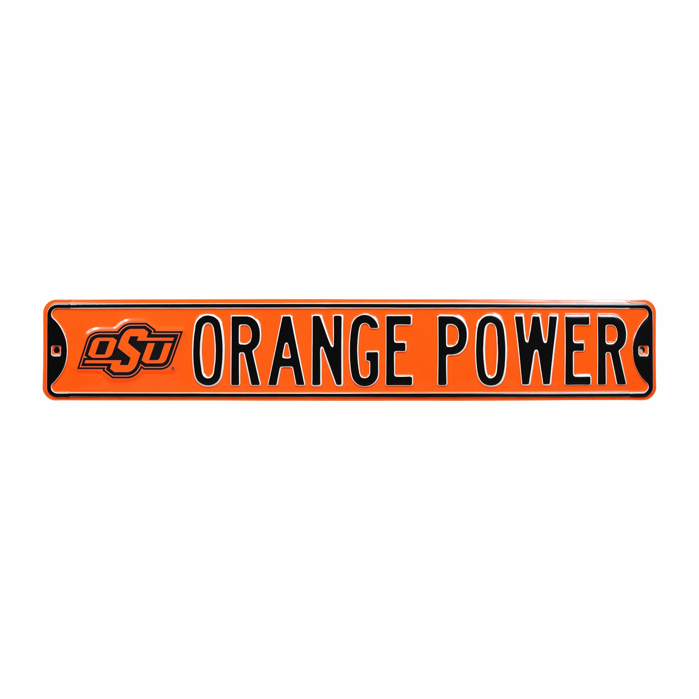 Oklahoma State Cowboys - ORANGE POWER - Embossed Steel Street Sign