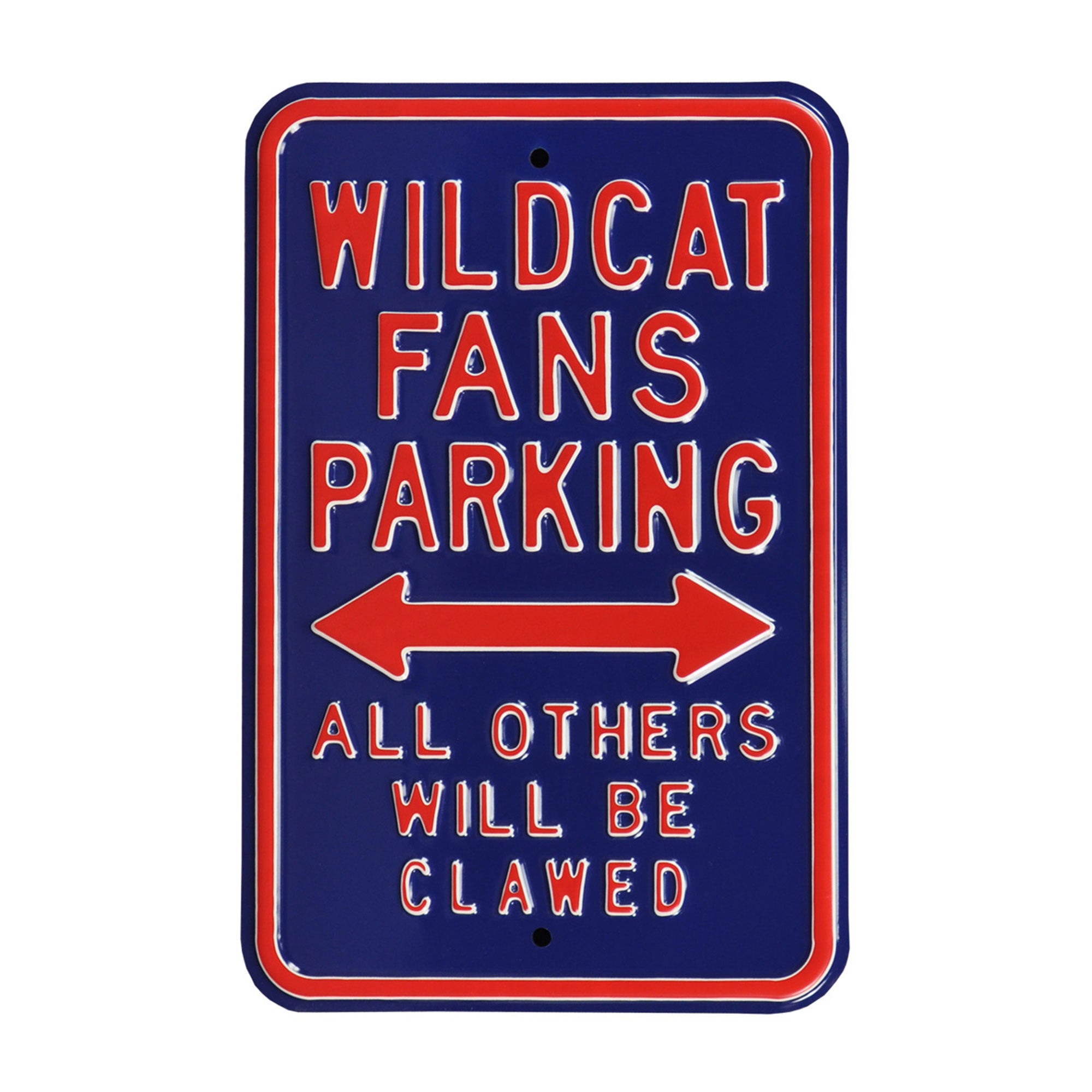 Arizona Wildcats - WILDCATS PARKING - Embossed Steel Parking Sign