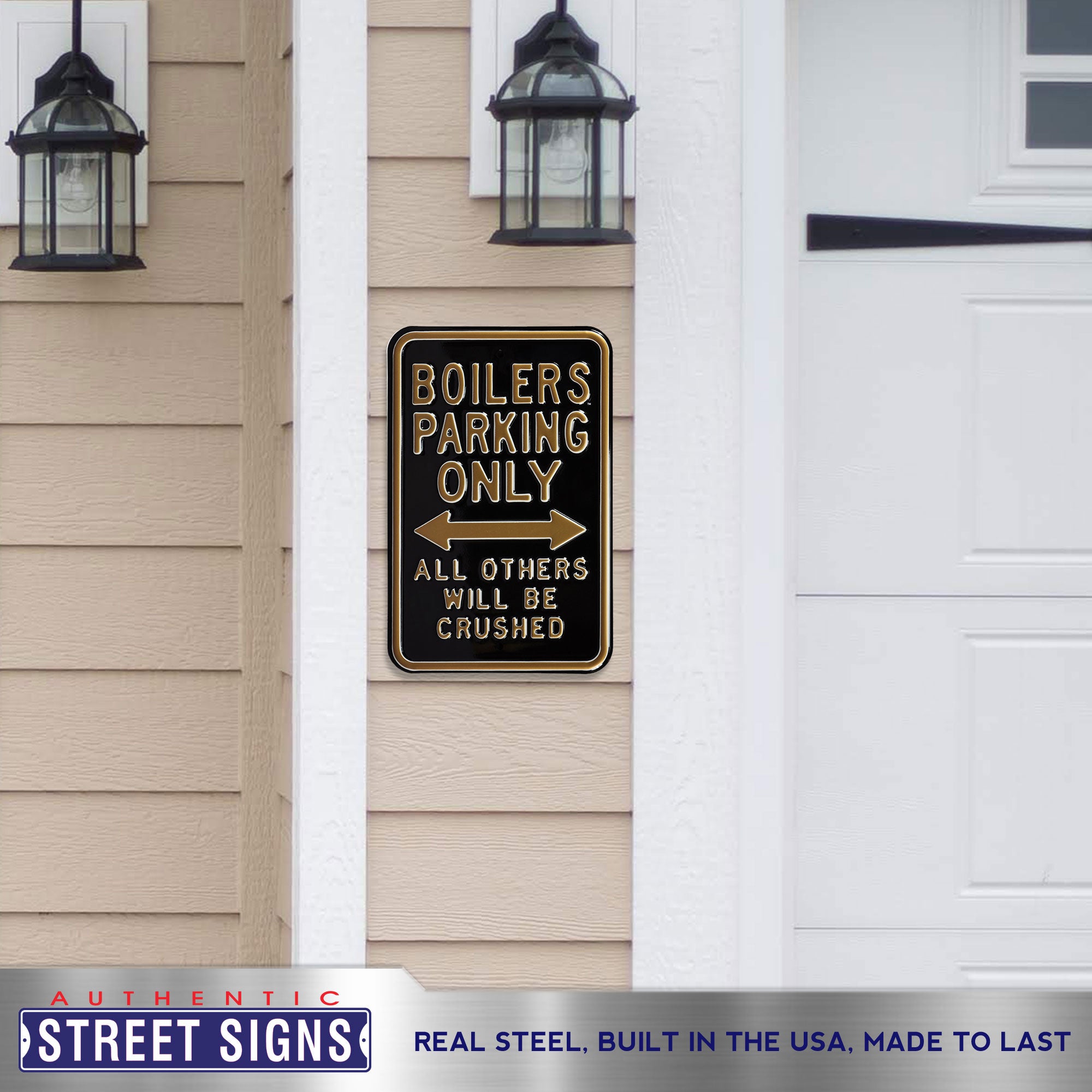 Purdue Boilermakers - ALL OTHERS CRUSHED - Embossed Steel Parking Sign