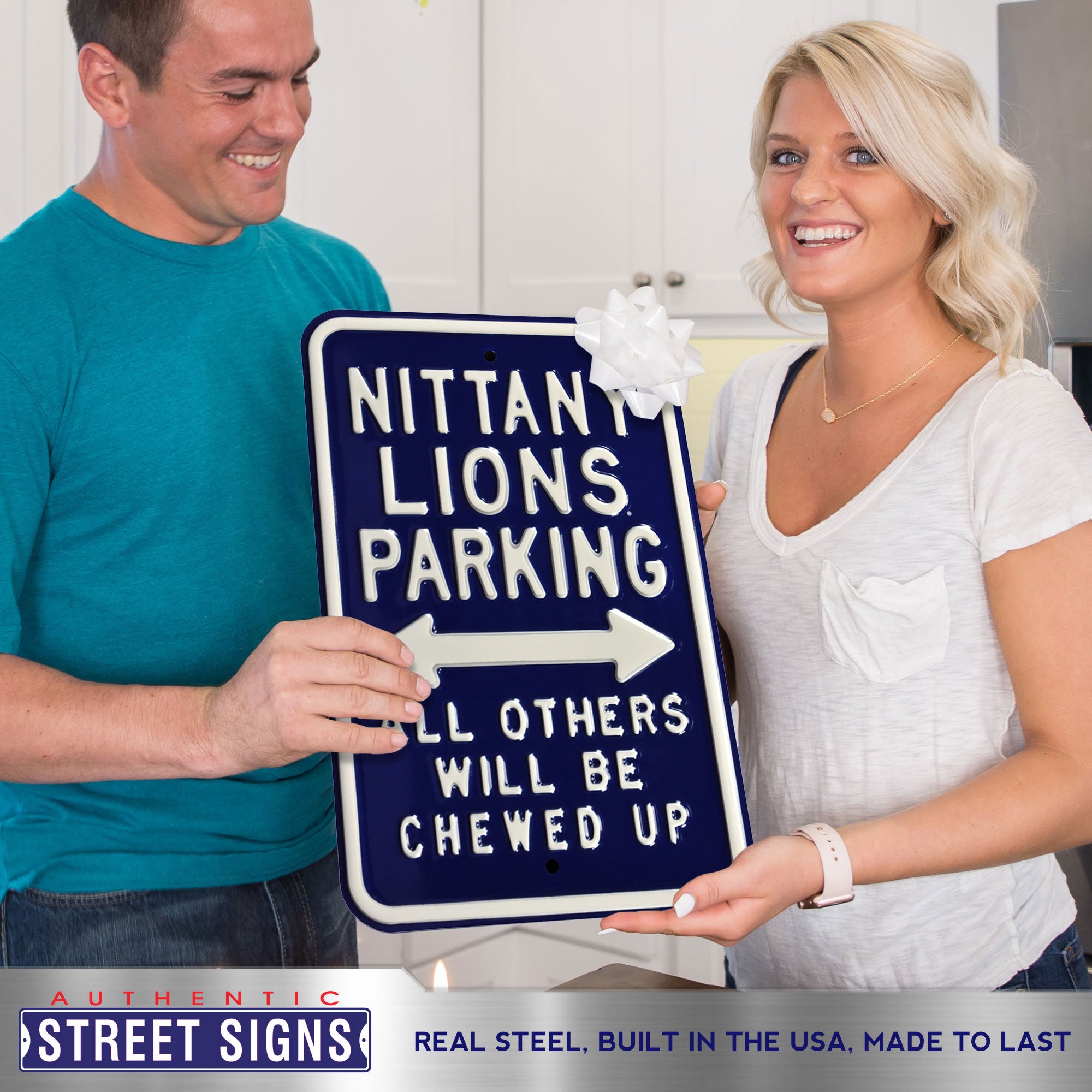 Penn State Nittany Lions - CHEWED UP - Embossed Steel Parking Sign