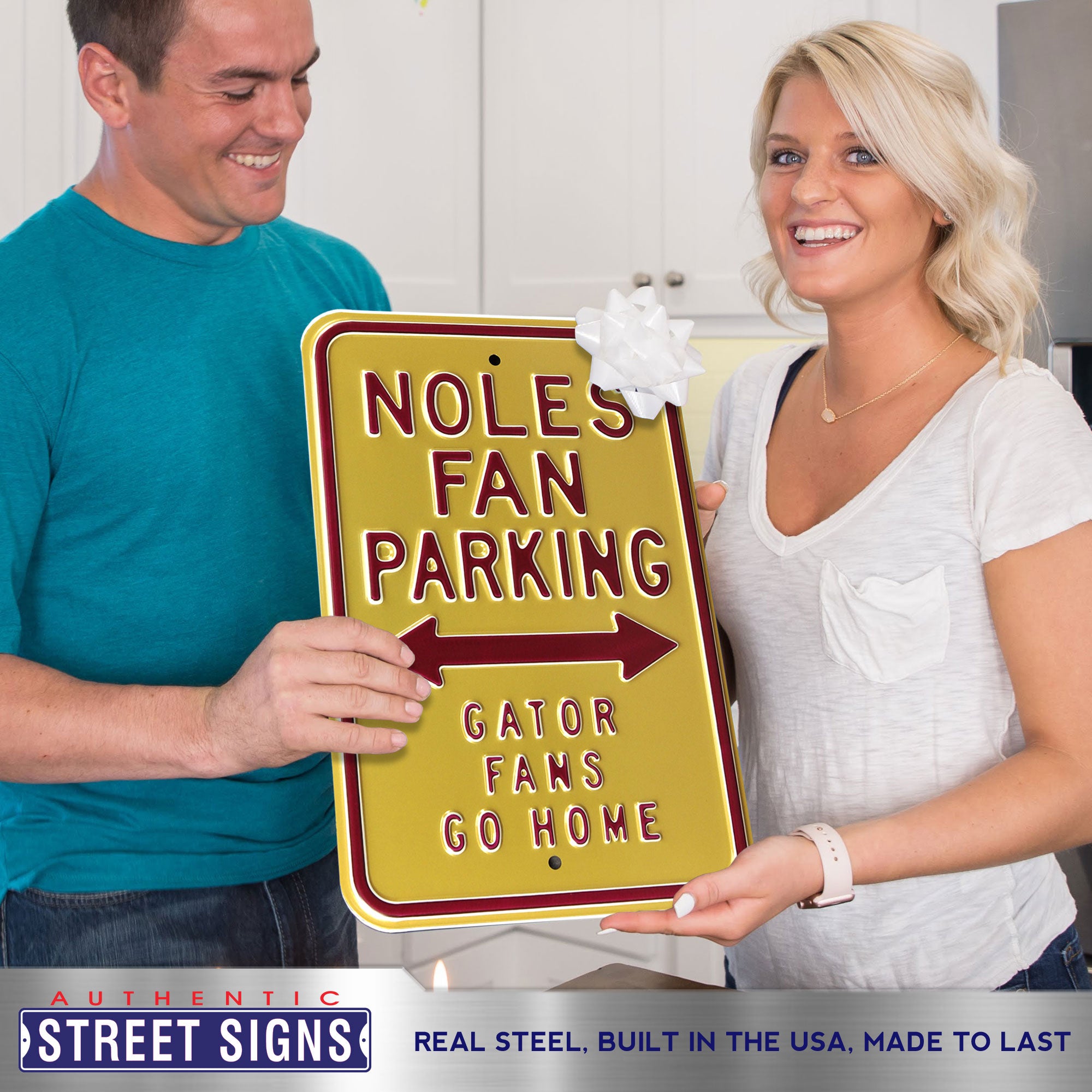 Florida State Seminoles - GATORS GO HOME - Embossed Steel Parking Sign