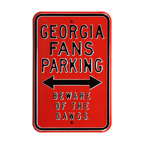 Georgia Bulldogs - BEWARE OF THE DAWGS - Embossed Steel Parking Sign