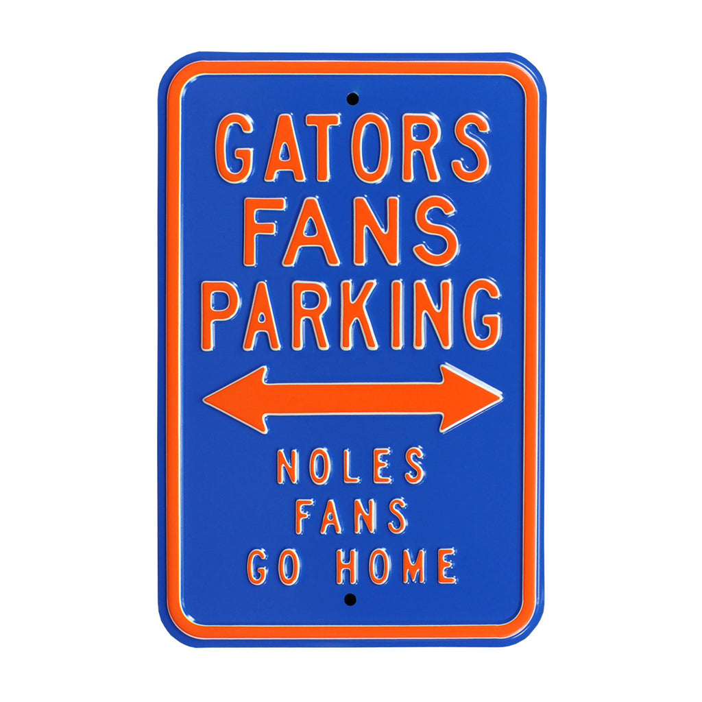 Florida Gators - NOLES GO HOME - Embossed Steel Parking Sign