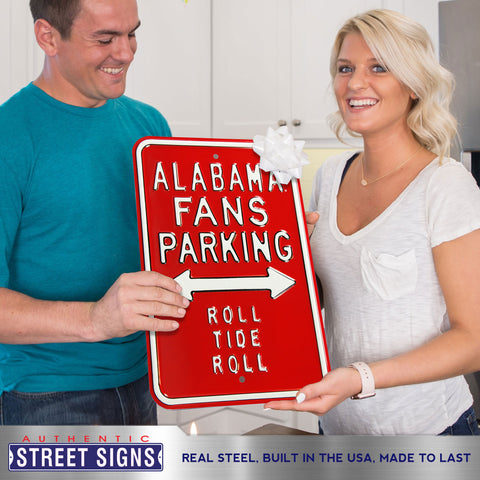 Alabama Crimson Tide - ROLL TIDE - Embossed Steel Parking Sign