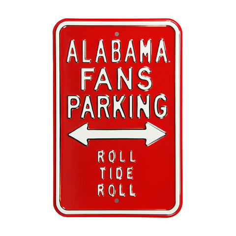 Alabama Crimson Tide - ROLL TIDE - Embossed Steel Parking Sign