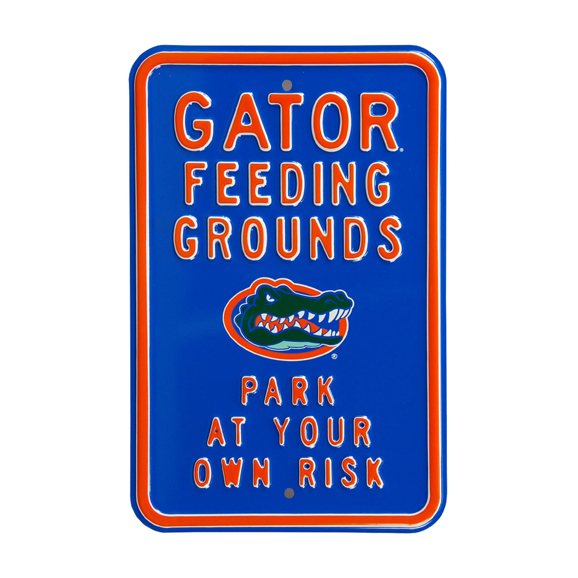 Florida Gators - GATOR FEEDING GROUNDS - Embossed Steel Parking Sign