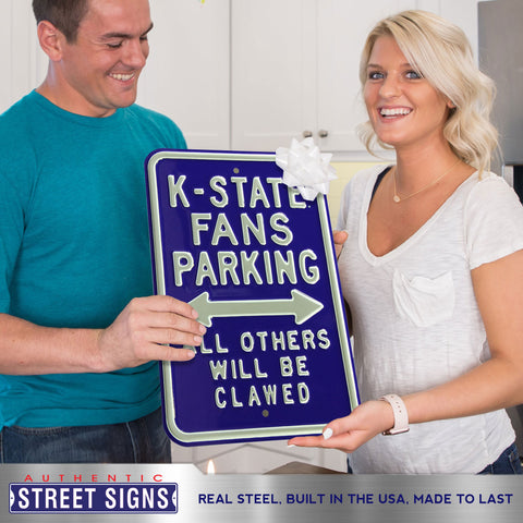 Kansas State Wildcats - ALL OTHERS CLAWED - Embossed Steel Parking Sign