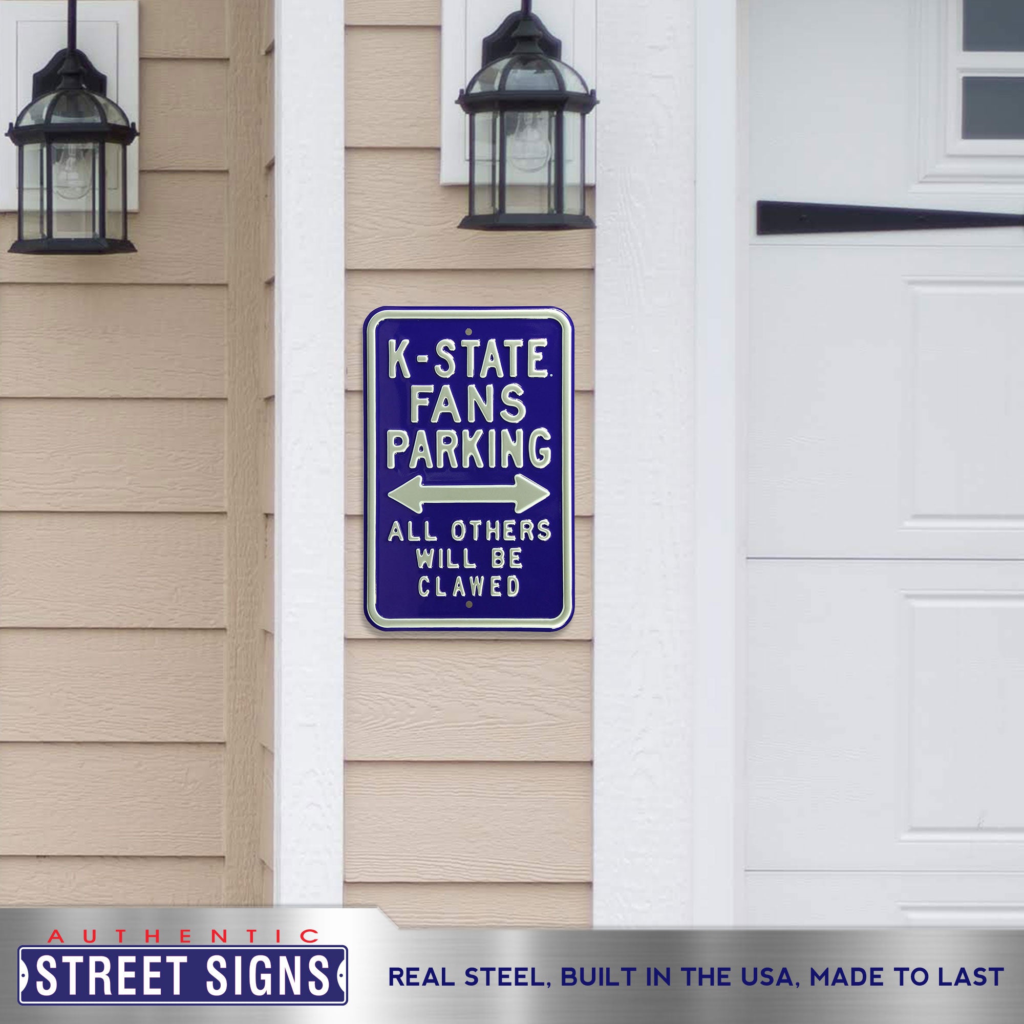 Kansas State Wildcats - ALL OTHERS CLAWED - Embossed Steel Parking Sign