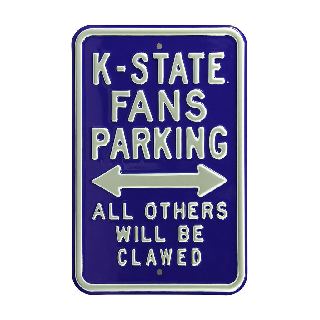 Kansas State Wildcats - ALL OTHERS CLAWED - Embossed Steel Parking Sign