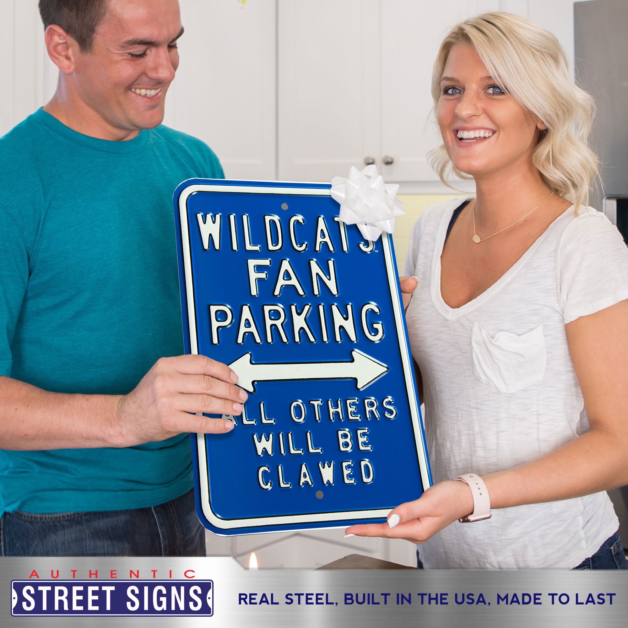 Kentucky Wildcats - ALL OTHERS CLAWED - Embossed Steel Parking Sign