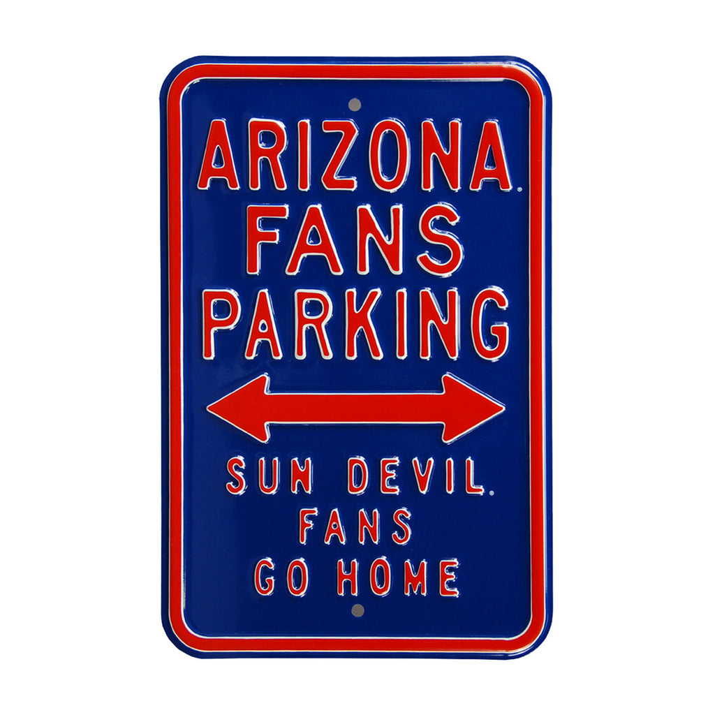 Arizona Wildcats - SUN DEVILS GO HOME - Embossed Steel Parking Sign