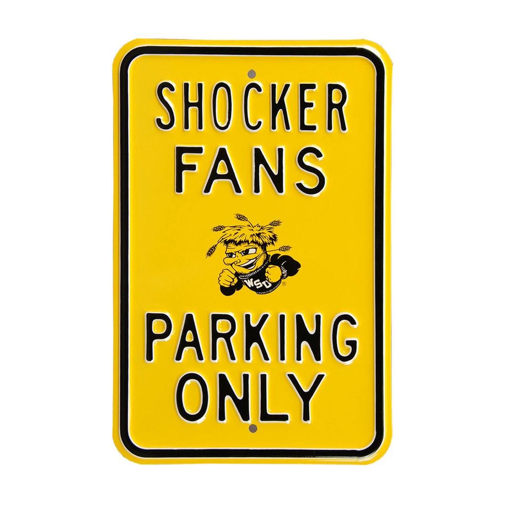 Wichita State Shockers - SHOCKER FANS - Embossed Steel Parking Sign