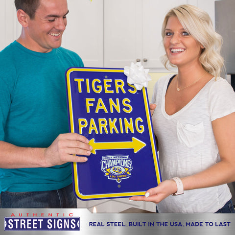 LSU Tigers - 2007 CHAMPIONS - Embossed Steel Parking Sign