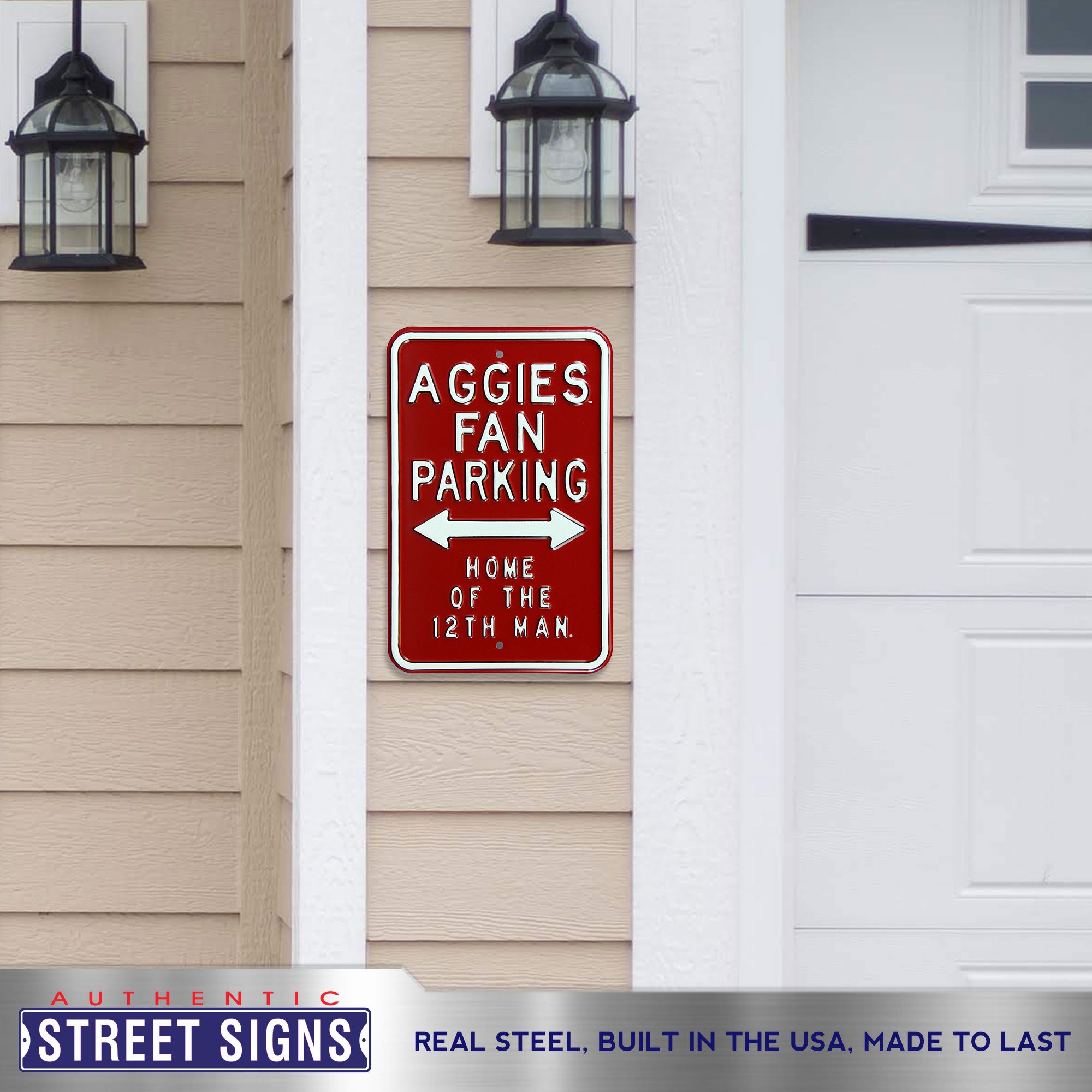 Texas A&M Aggies - 12TH MAN - Embossed Steel Parking Sign