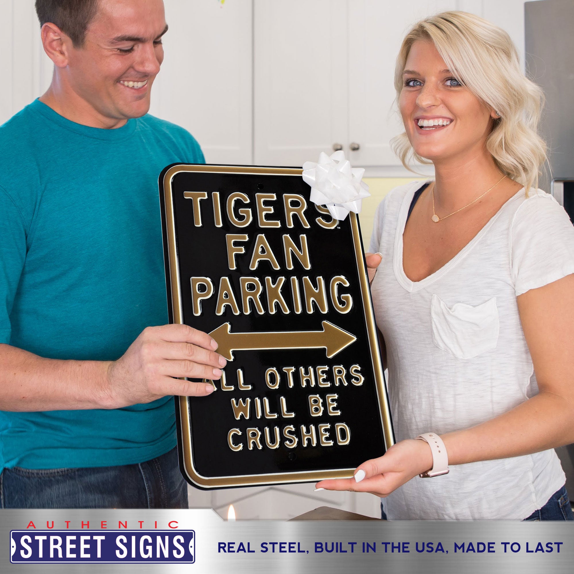 Missouri Tigers - ALL OTHERS CRUSHED - Embossed Steel Parking Sign