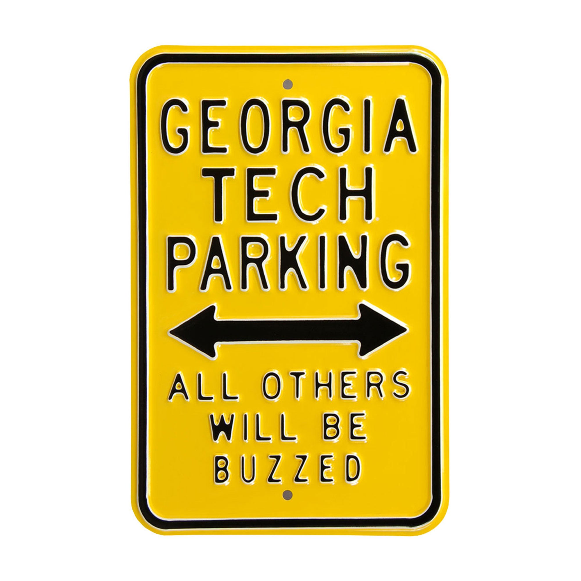 Georgia Tech Yellow Jackets - ALL OTHERS BUZZED - Embossed Steel Parking Sign
