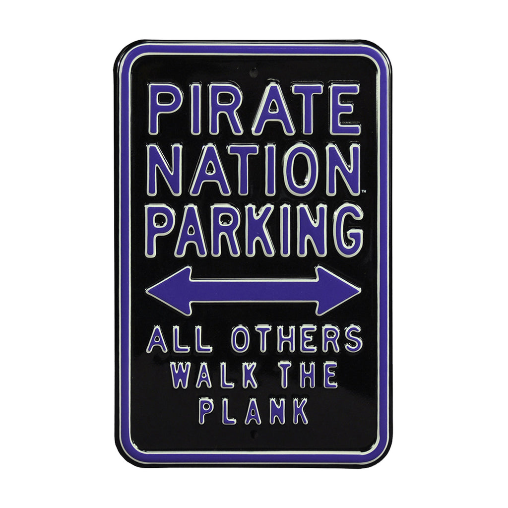 East Carolina Pirates - PIRATE NATION - Embossed Steel Parking Sign