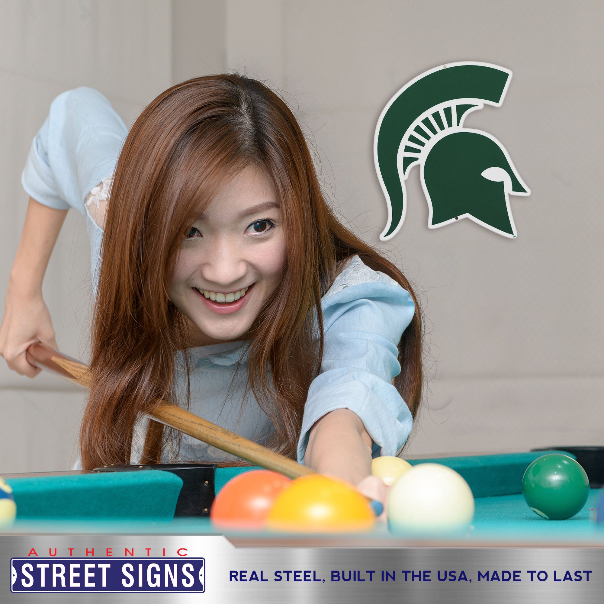 Michigan State Spartans - Sparty 12" Spirit Size Steel Laser Cut Sign