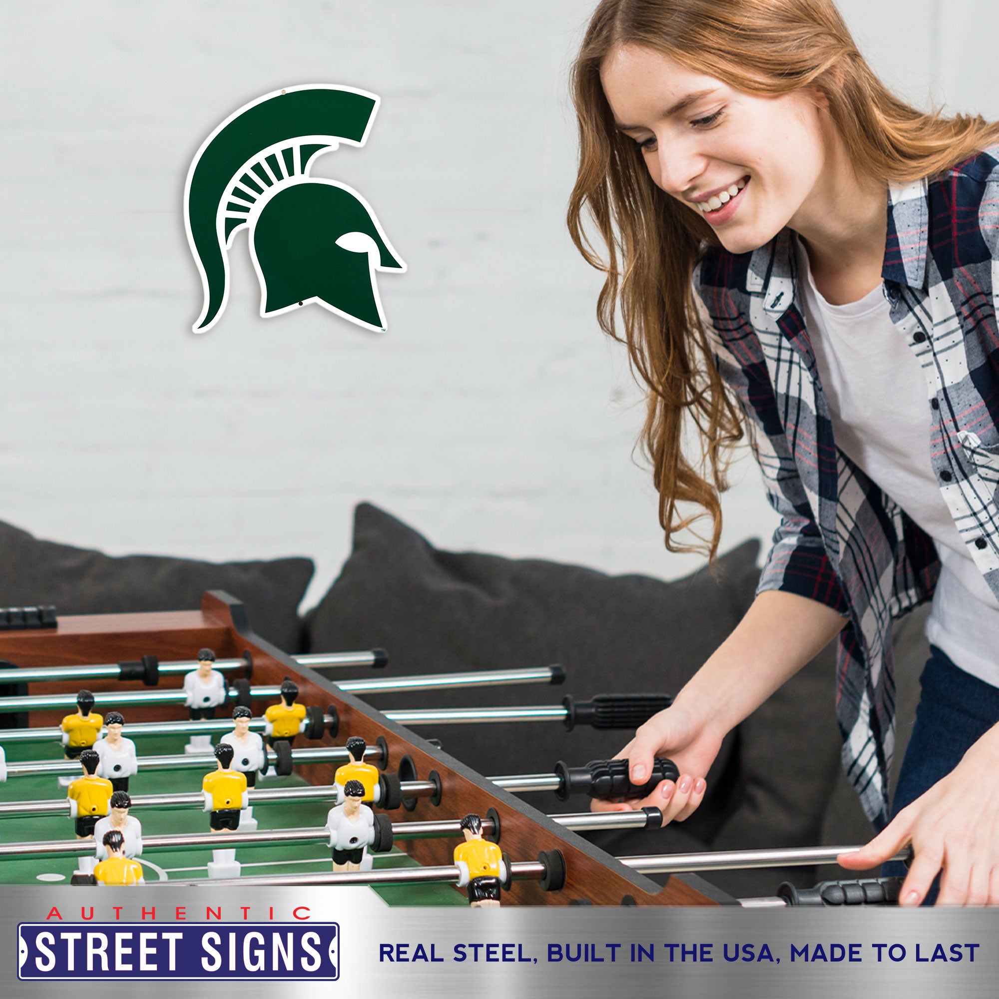 Michigan State Spartans - Sparty 12" Spirit Size Steel Laser Cut Sign