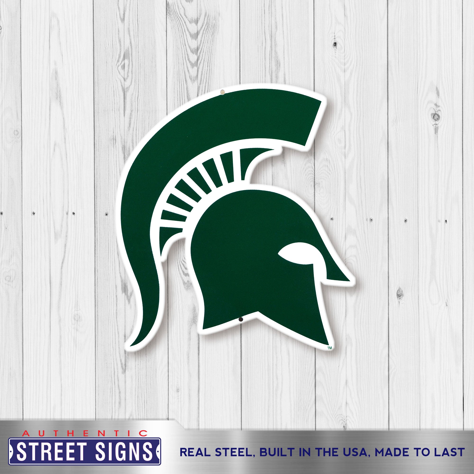 Michigan State Spartans - Sparty 12" Spirit Size Steel Laser Cut Sign