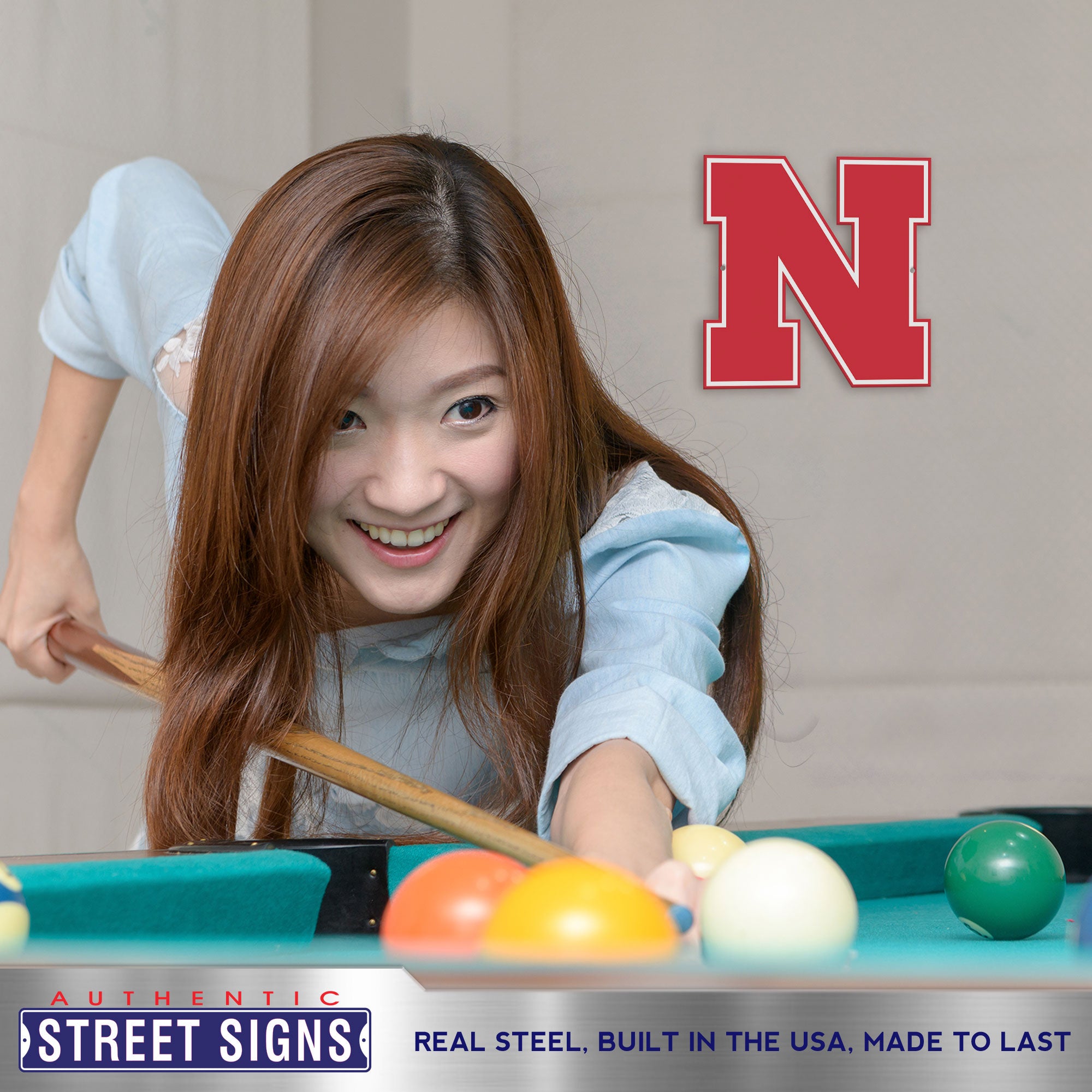 Nebraska Cornhuskers 12" Spirit Size Steel Laser Cut Sign