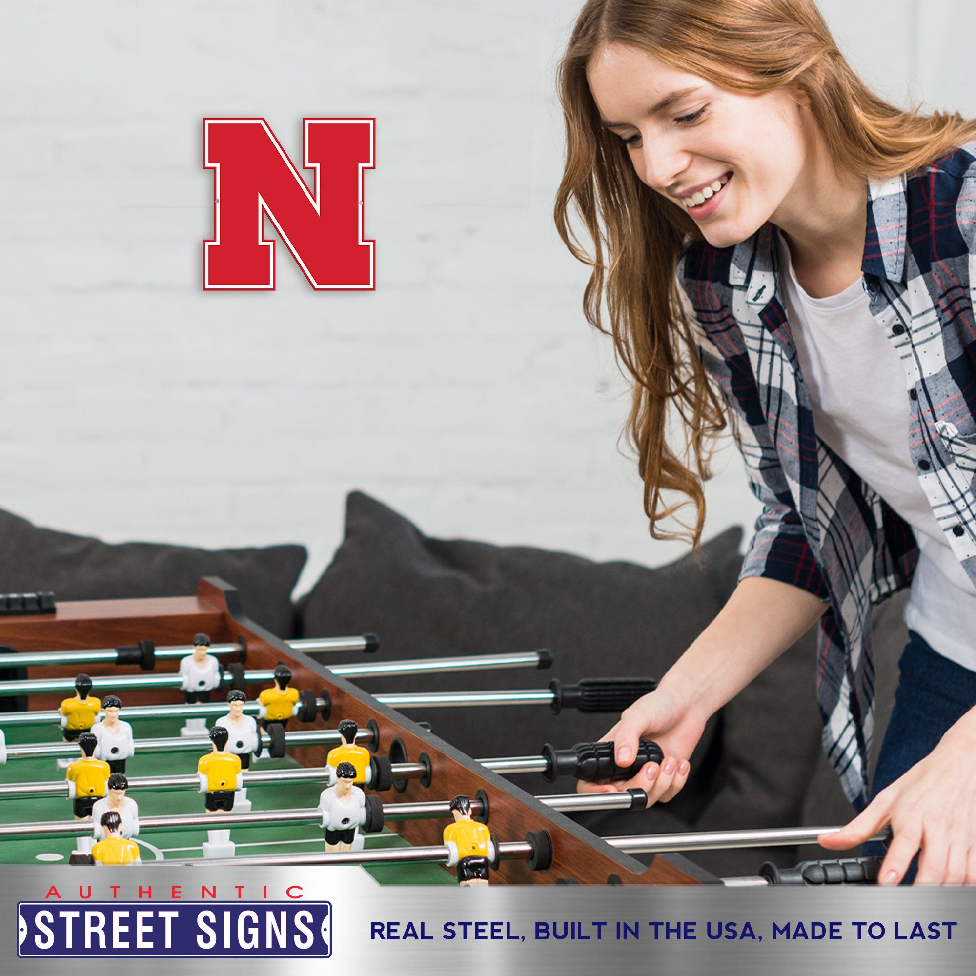 Nebraska Cornhuskers 12" Spirit Size Steel Laser Cut Sign