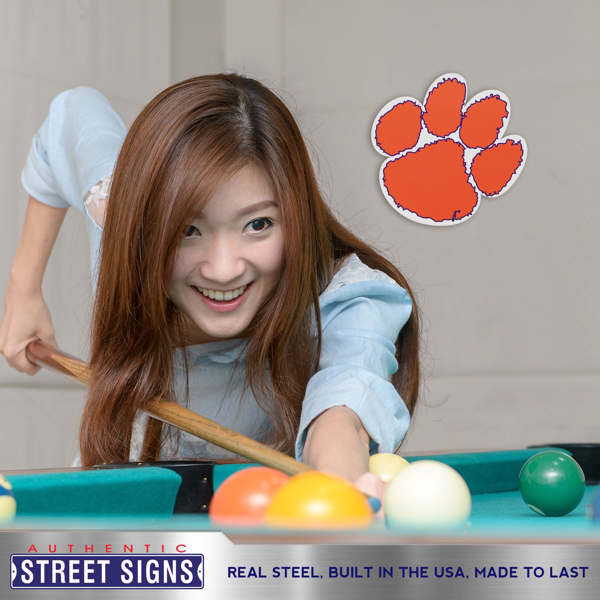 Clemson Tigers 12" Spirit Size Steel Laser Cut Sign