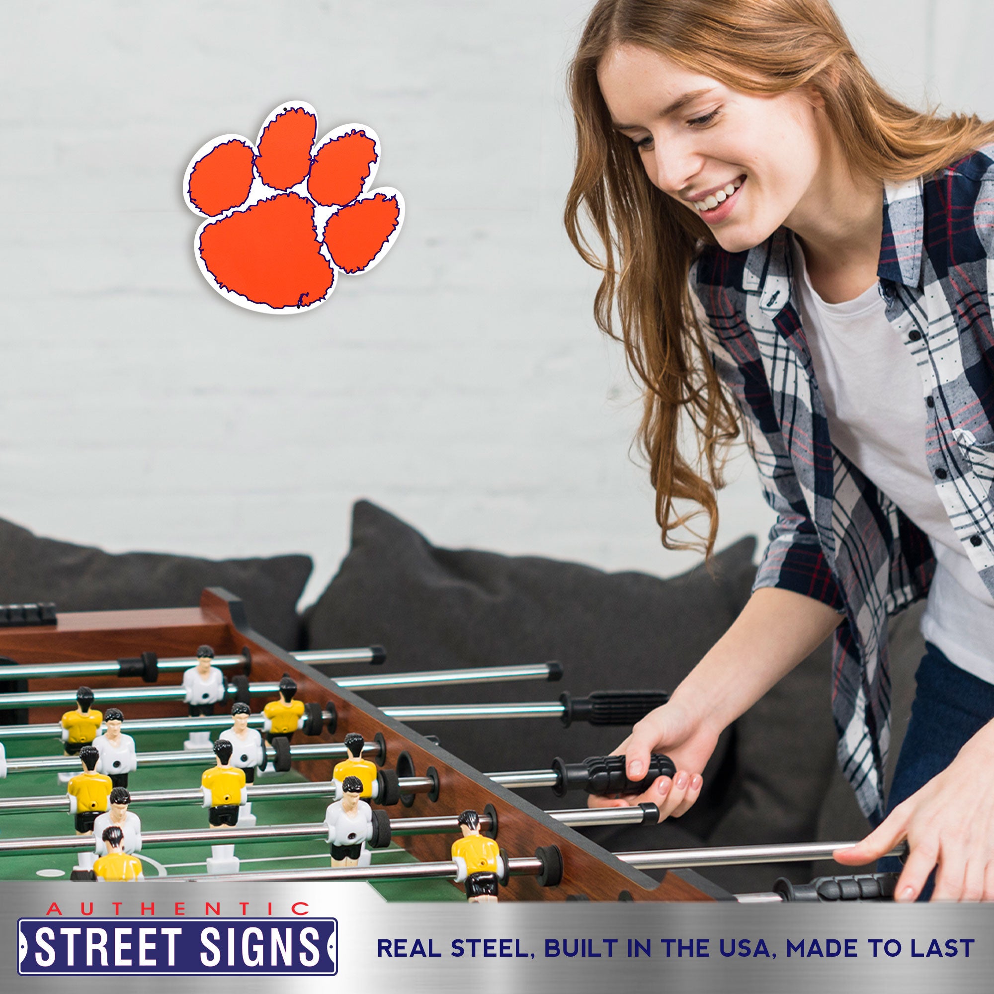 Clemson Tigers 12" Spirit Size Steel Laser Cut Sign