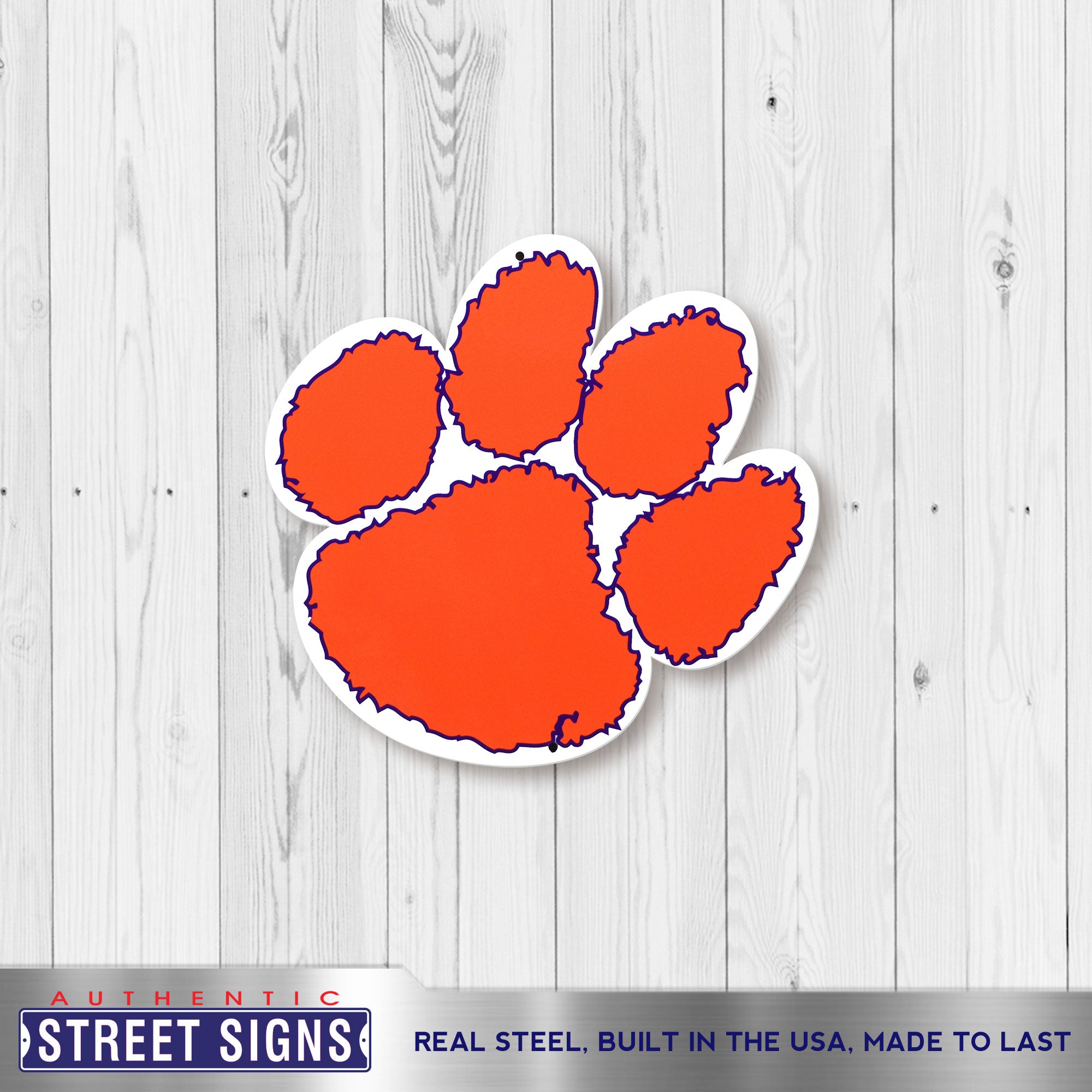 Clemson Tigers 12" Spirit Size Steel Laser Cut Sign