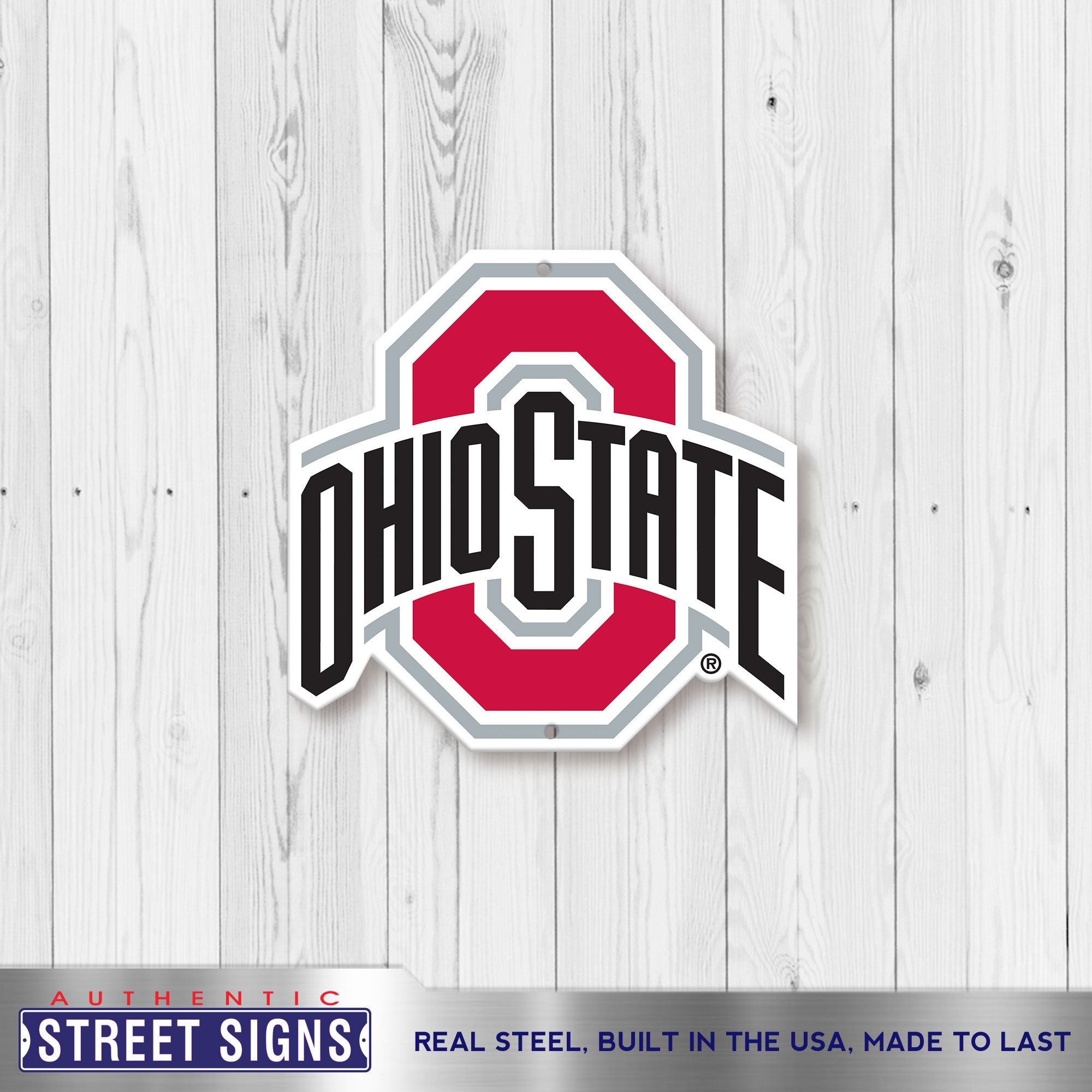 Ohio State Buckeyes 12" Spirit Size Steel Laser Cut Sign