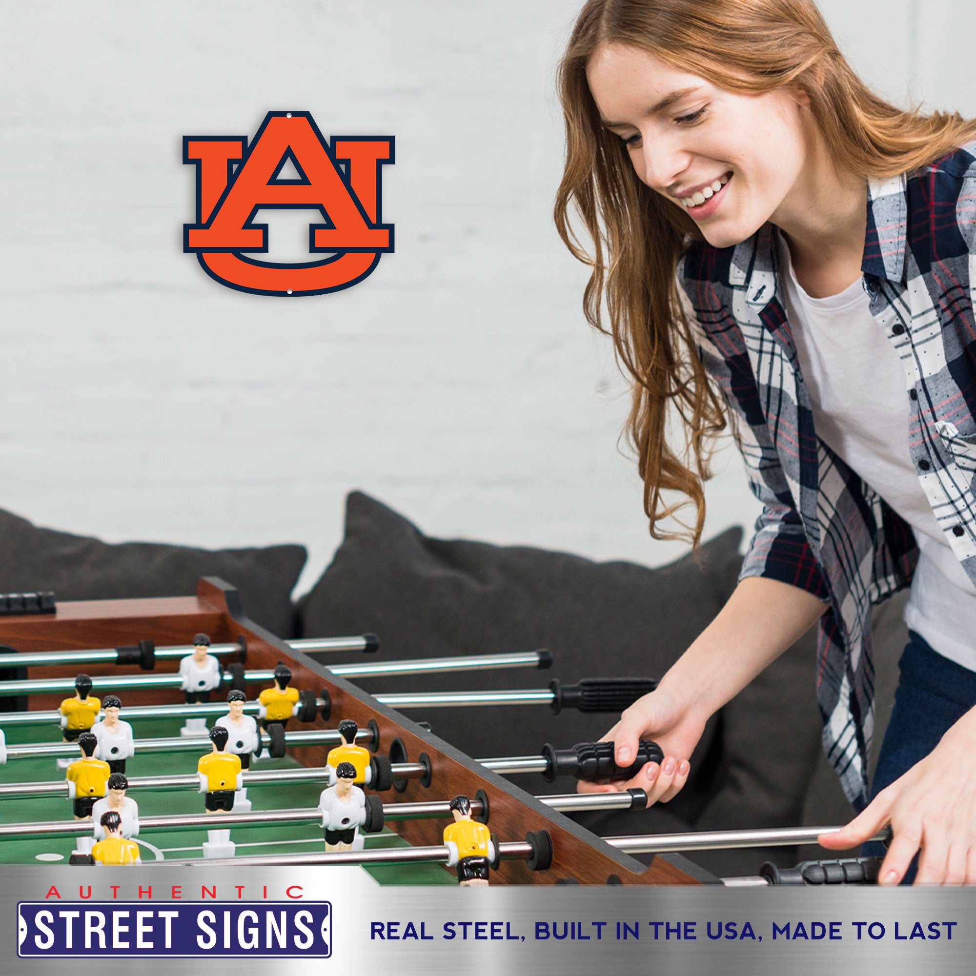 Auburn Tigers - Orange 12" Spirit Size Steel Laser Cut Sign