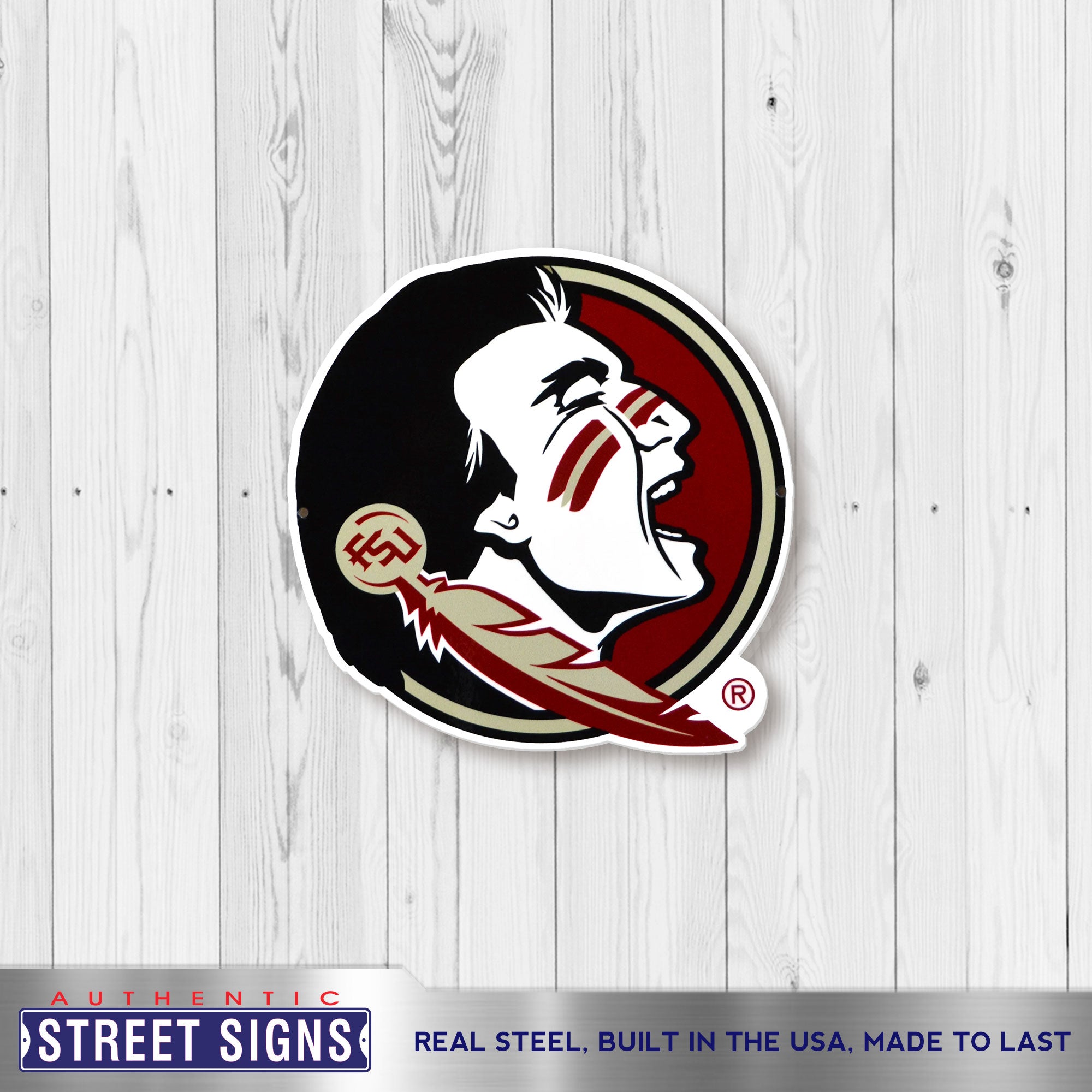 Florida State Seminoles 12" Spirit Size Steel Laser Cut Sign