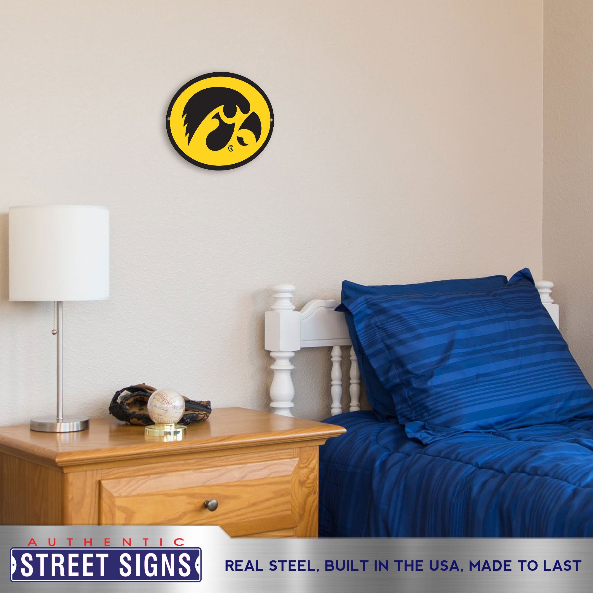 Iowa Hawkeyes 12" Spirit Size Steel Laser Cut Sign