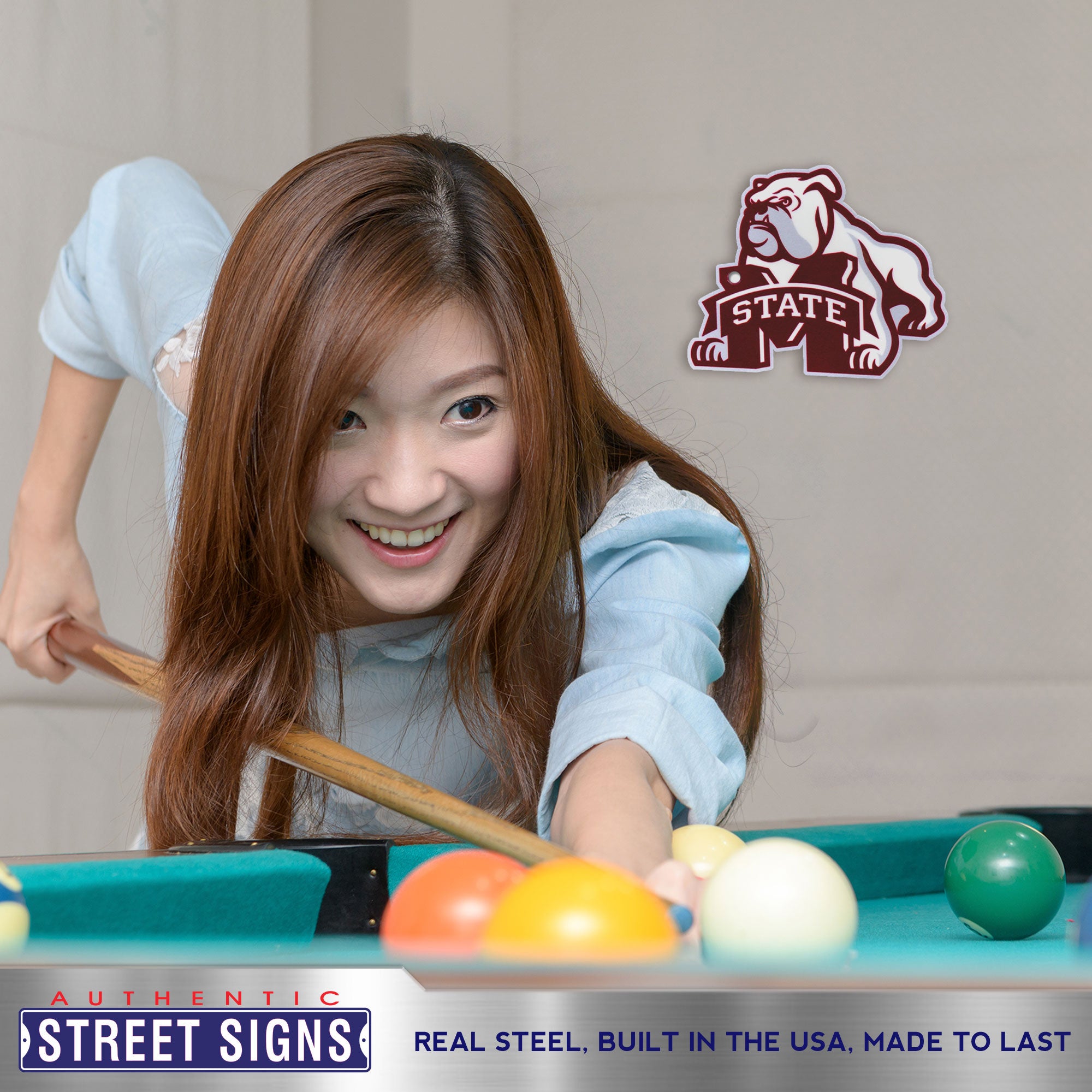 Mississippi State Bulldogs - Bulldog 12" Spirit Size Steel Laser Cut Sign