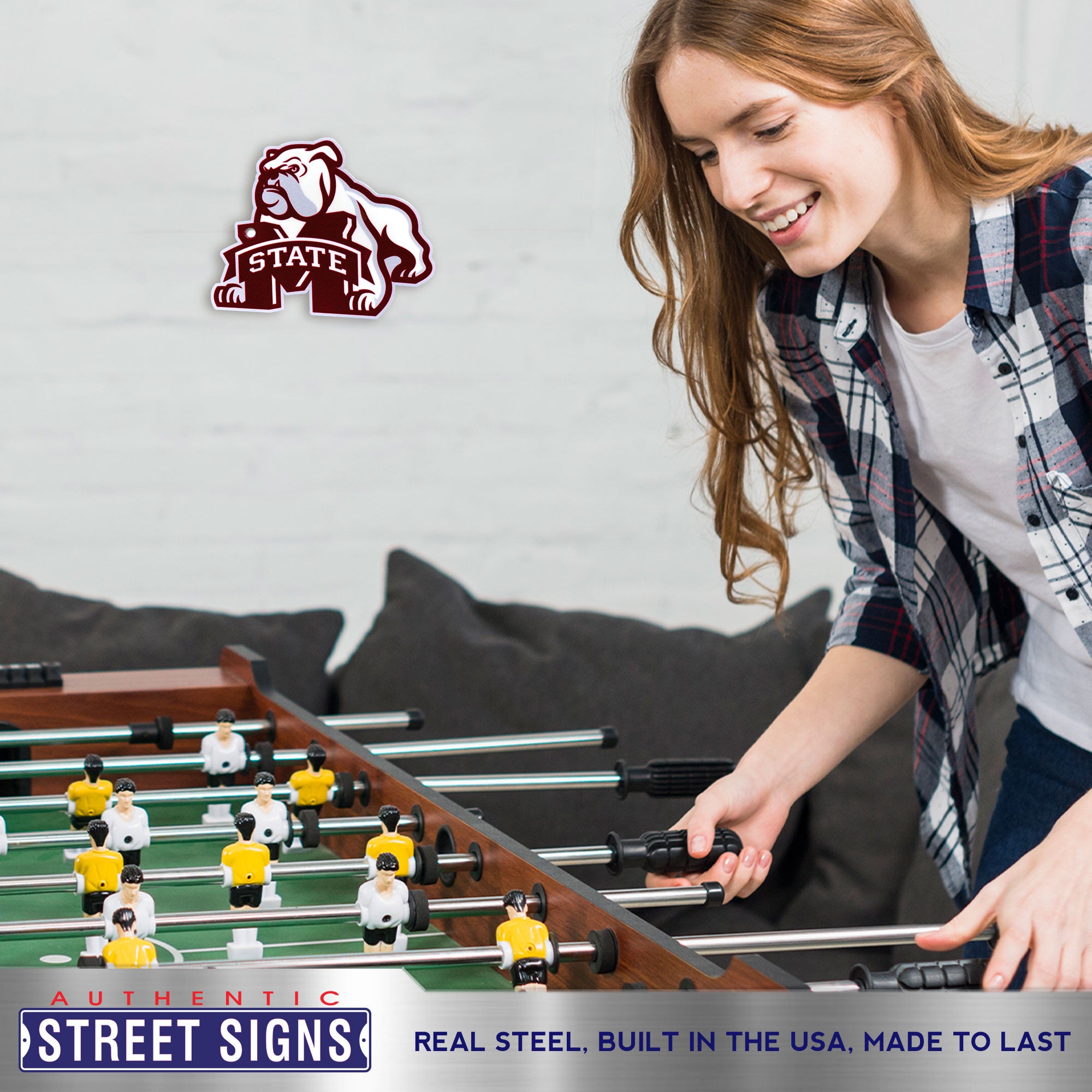 Mississippi State Bulldogs - Bulldog 12" Spirit Size Steel Laser Cut Sign