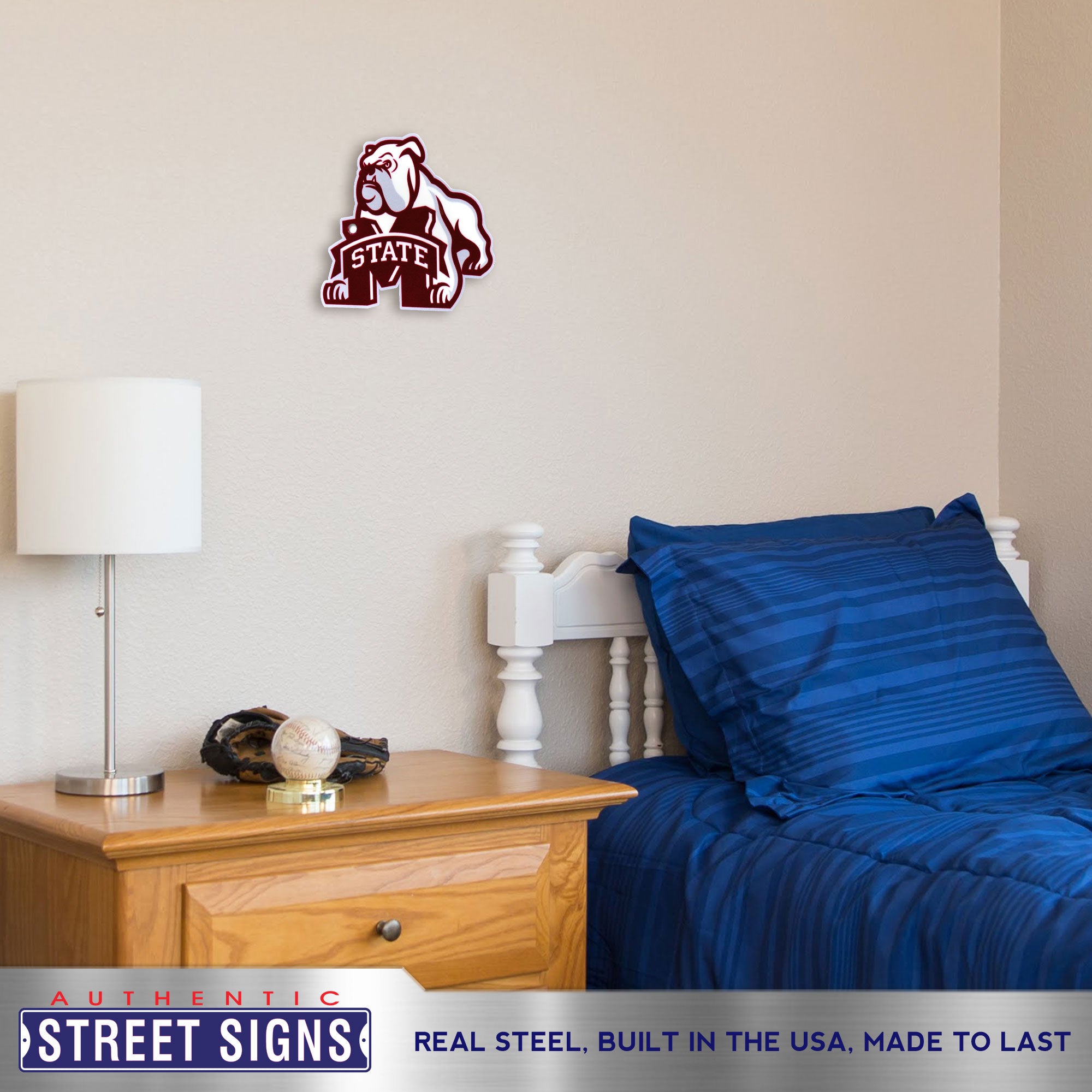 Mississippi State Bulldogs - Bulldog 12" Spirit Size Steel Laser Cut Sign