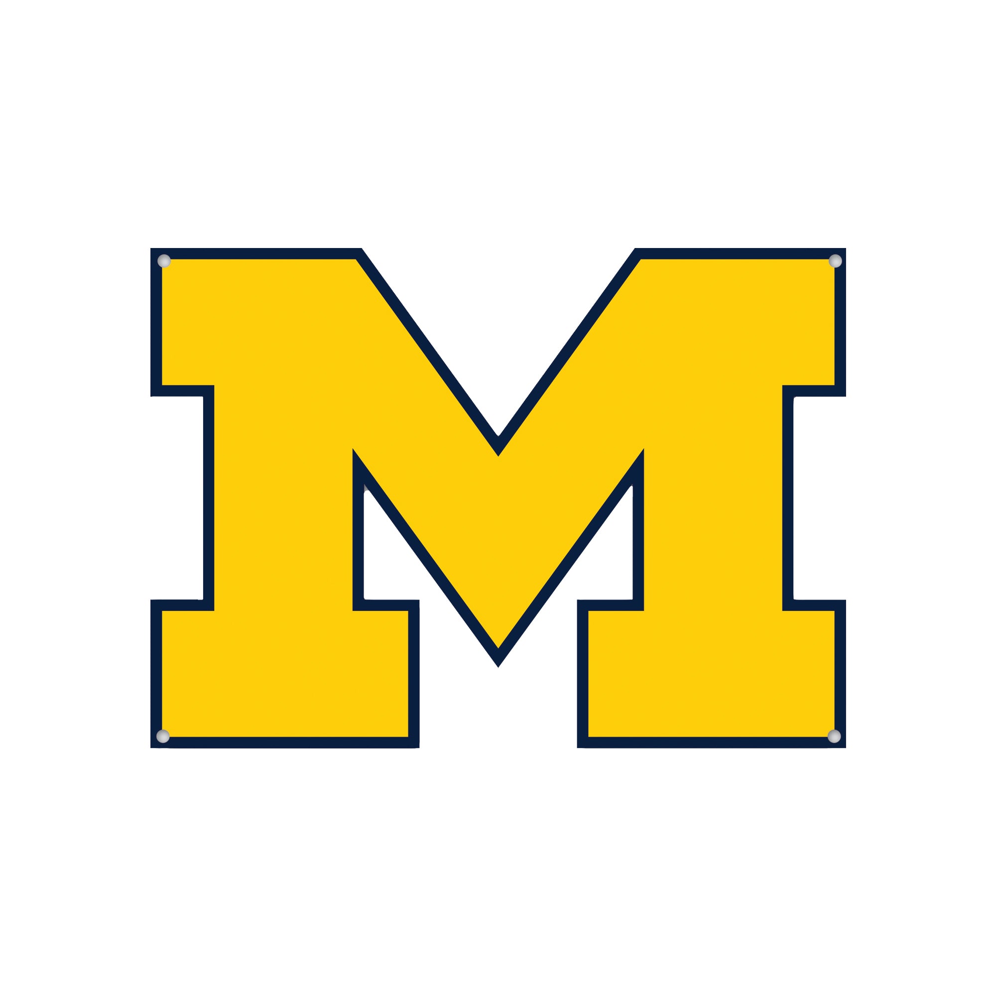 Michigan Wolverines - Yellow 12" Spirit Size Steel Laser Cut Sign