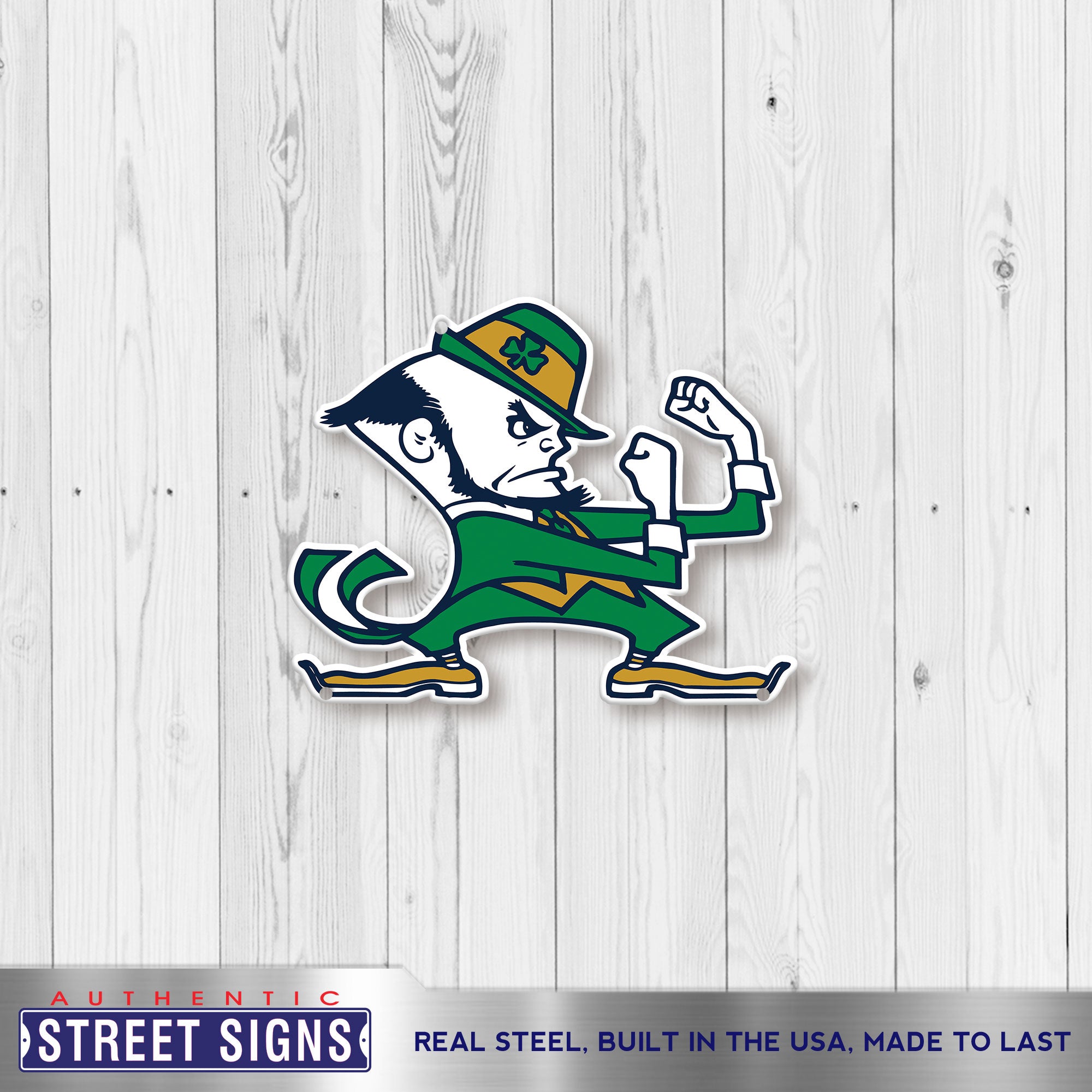 Notre Dame Fighting Irish - Leprechaun 12" Spirit Size Steel Laser Cut Sign