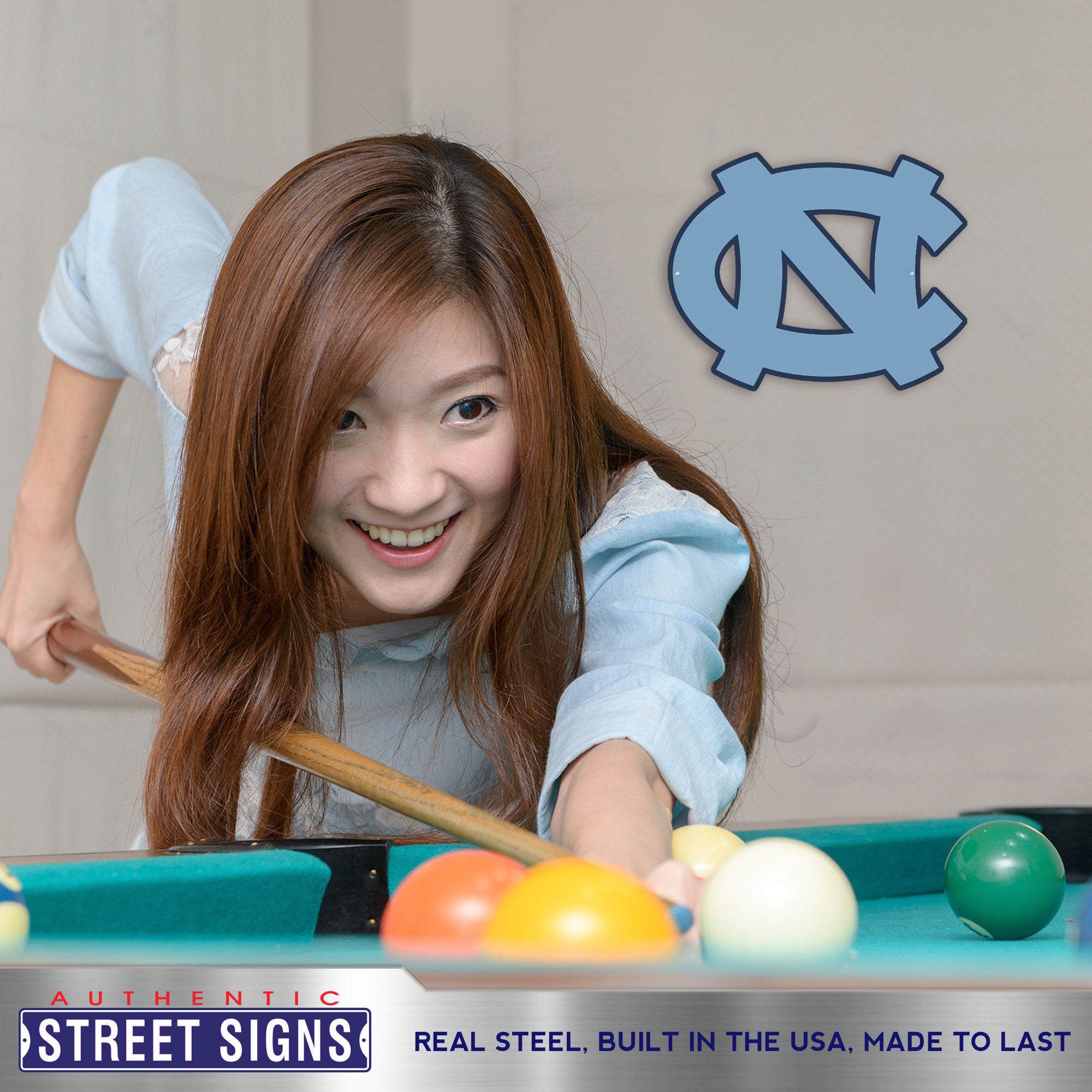 North Carolina Tar Heels 12" Spirit Size Steel Laser Cut Sign