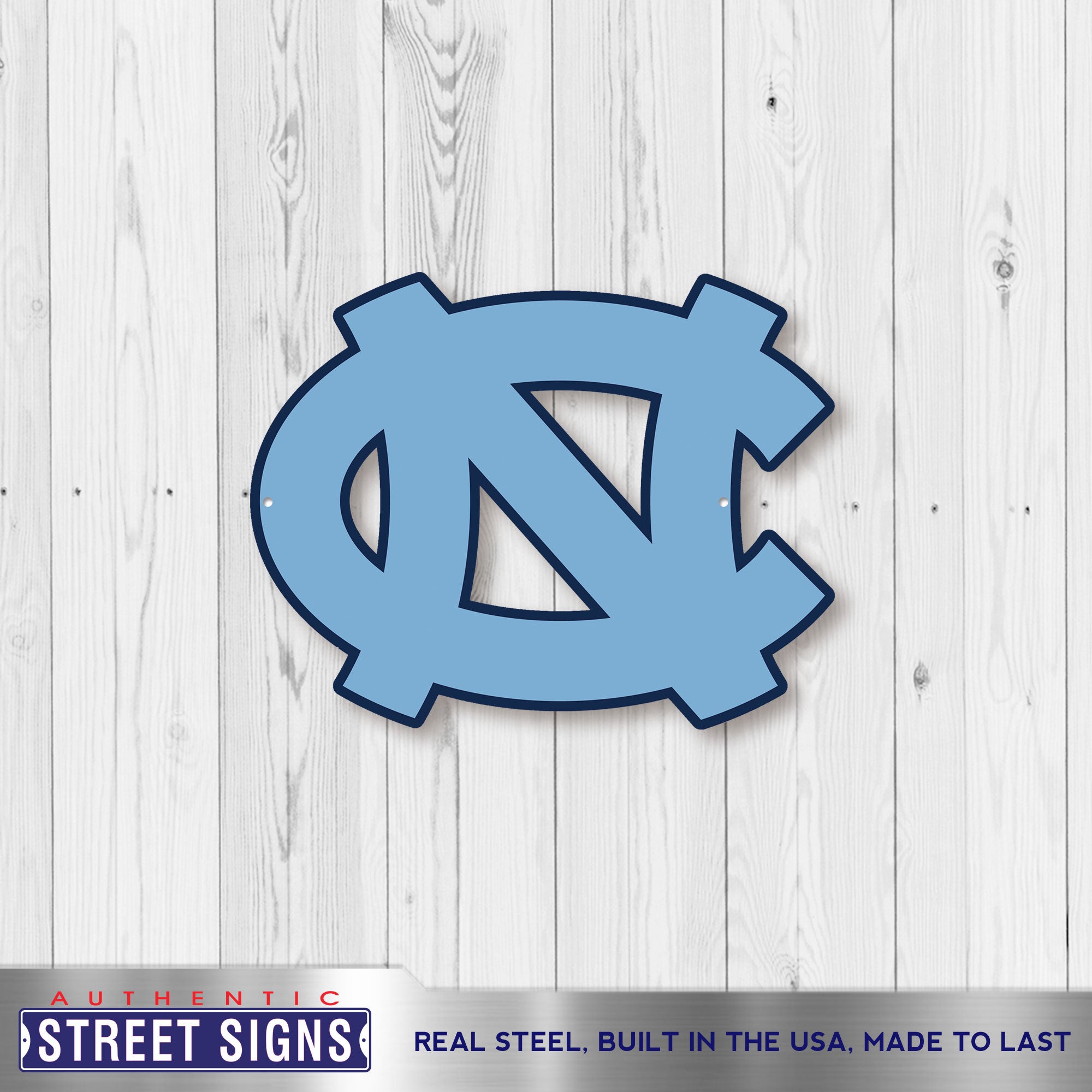 North Carolina Tar Heels 12" Spirit Size Steel Laser Cut Sign