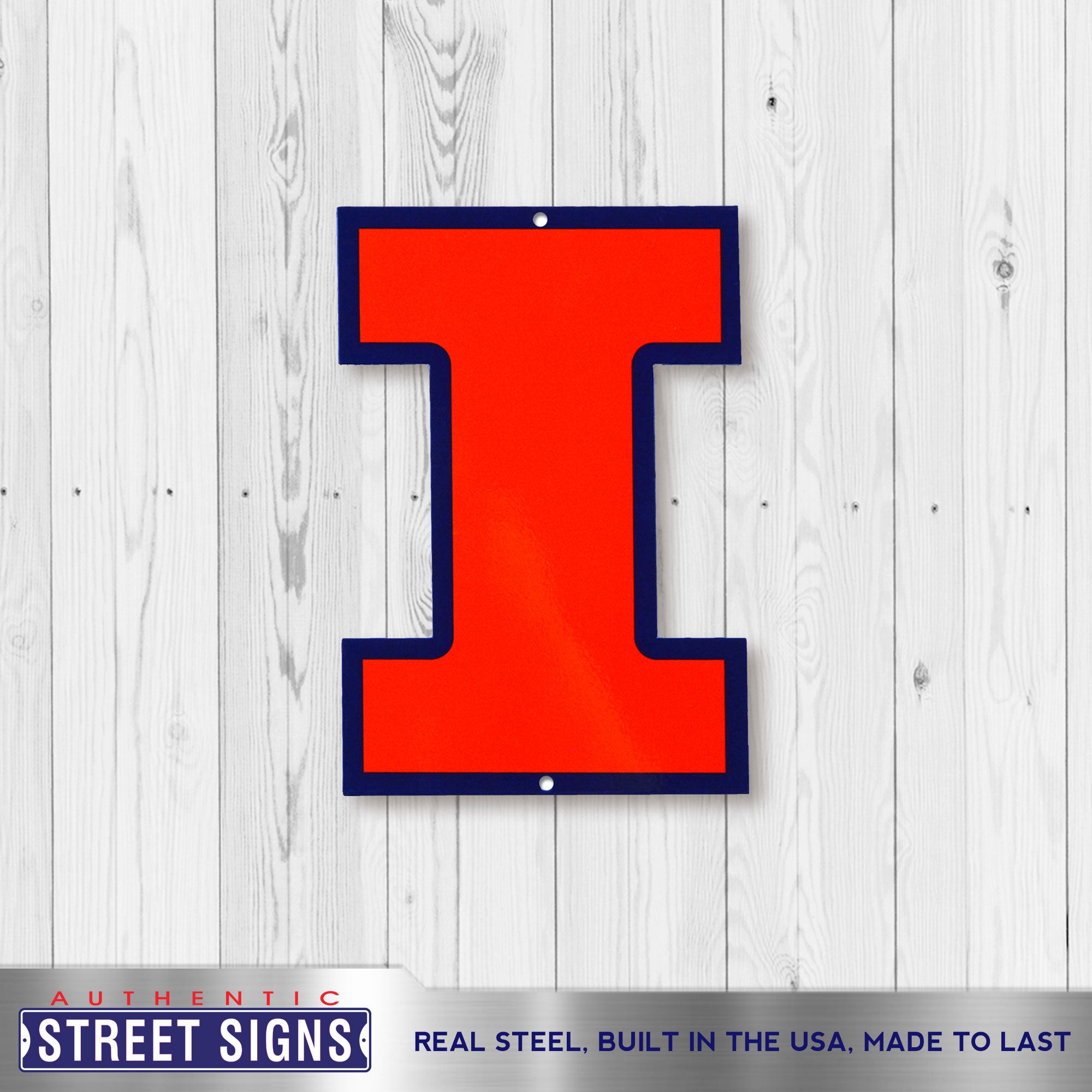 Illinois Fighting Illini 12" Spirit Size Steel Laser Cut Sign