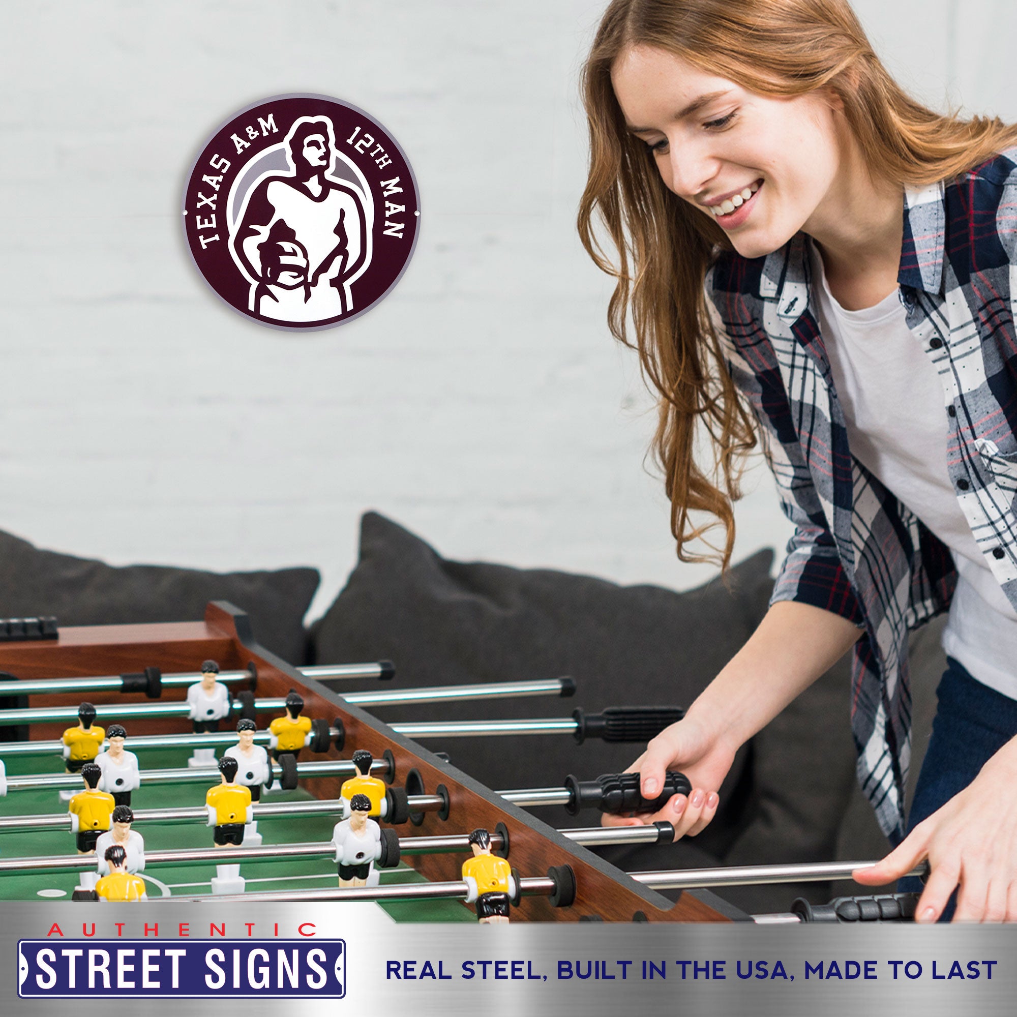 Texas A&M Aggies - 12th Man 12" Spirit Size Steel Laser Cut Sign