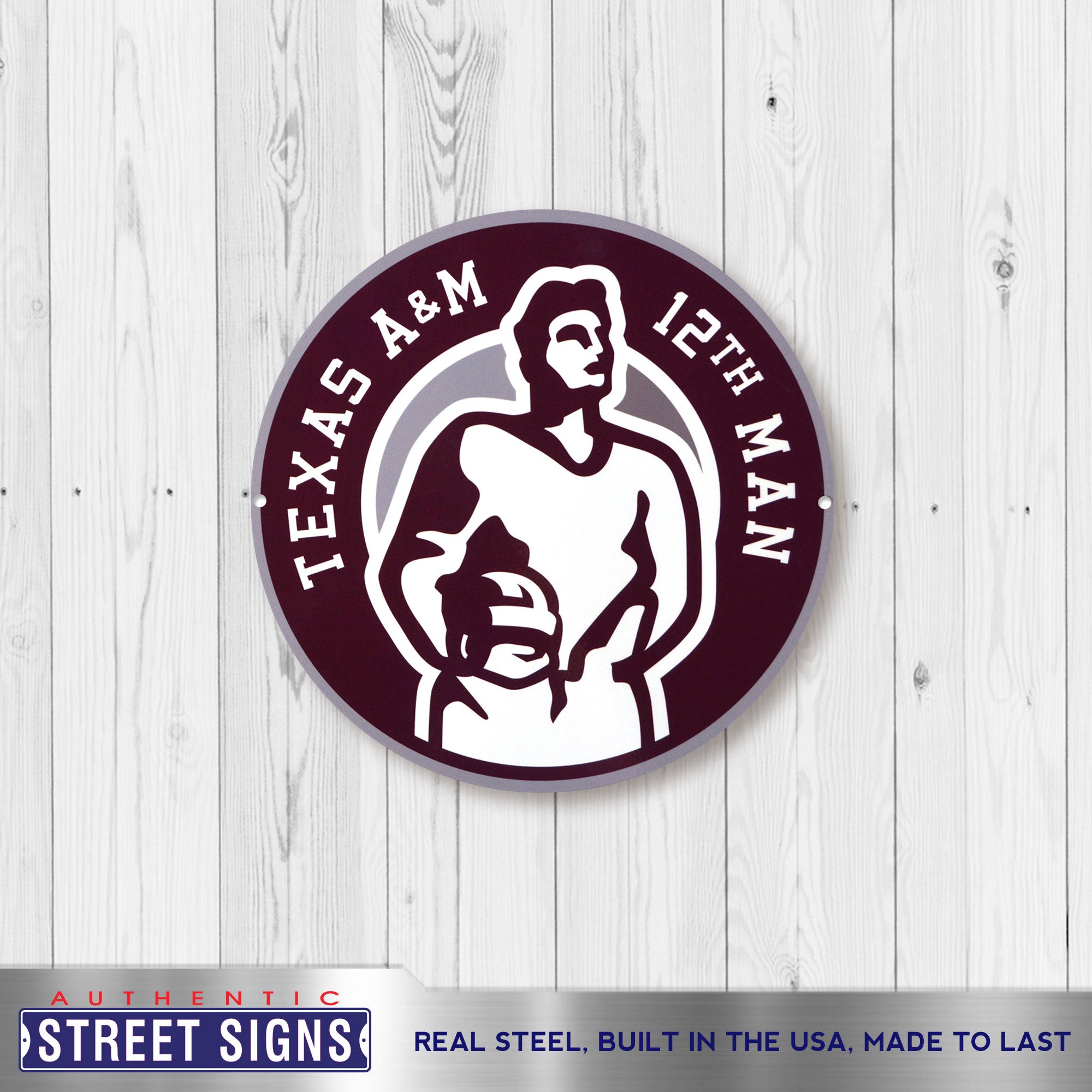 Texas A&M Aggies - 12th Man 12" Spirit Size Steel Laser Cut Sign