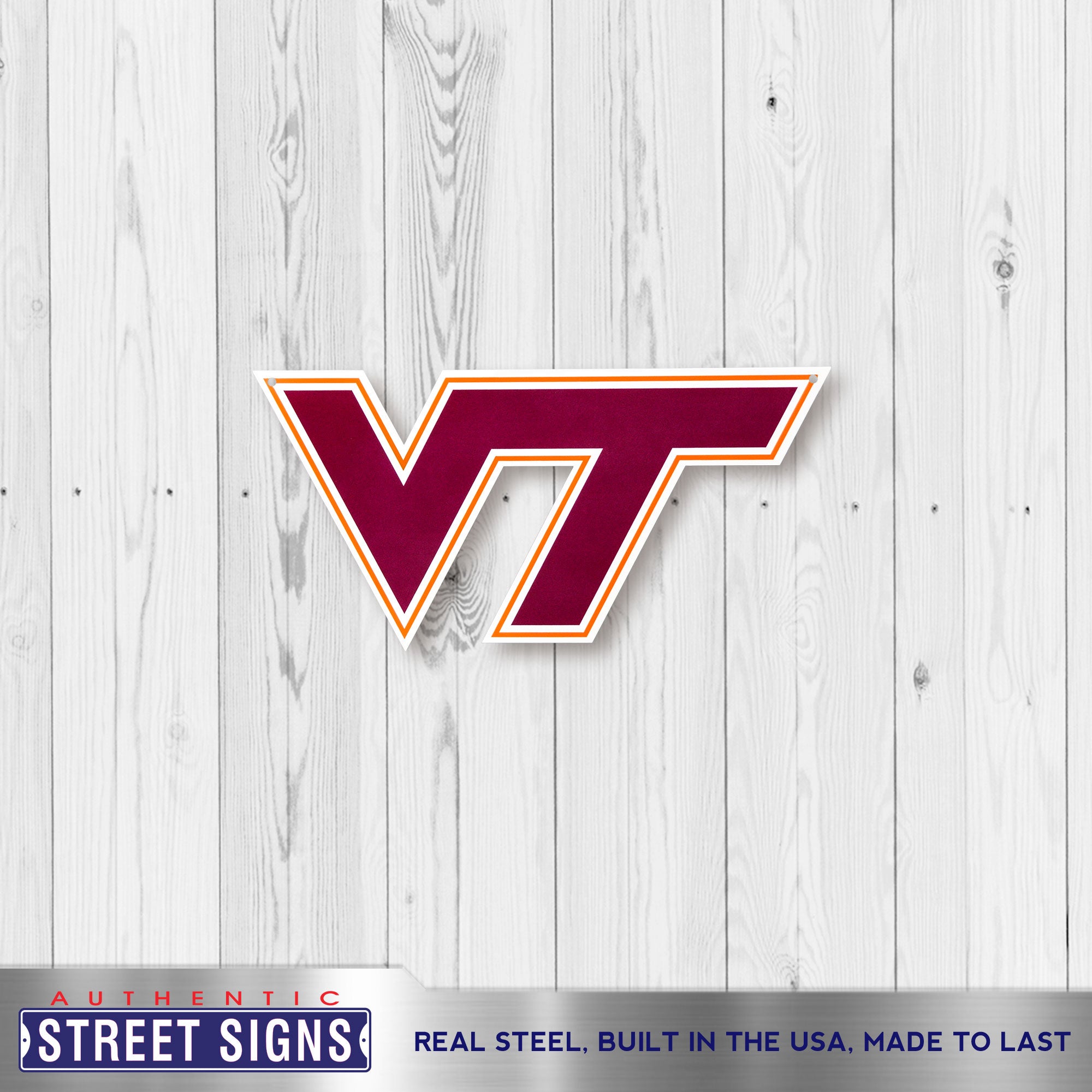 Virginia Tech Hokies 12" Spirit Size Steel Laser Cut Sign