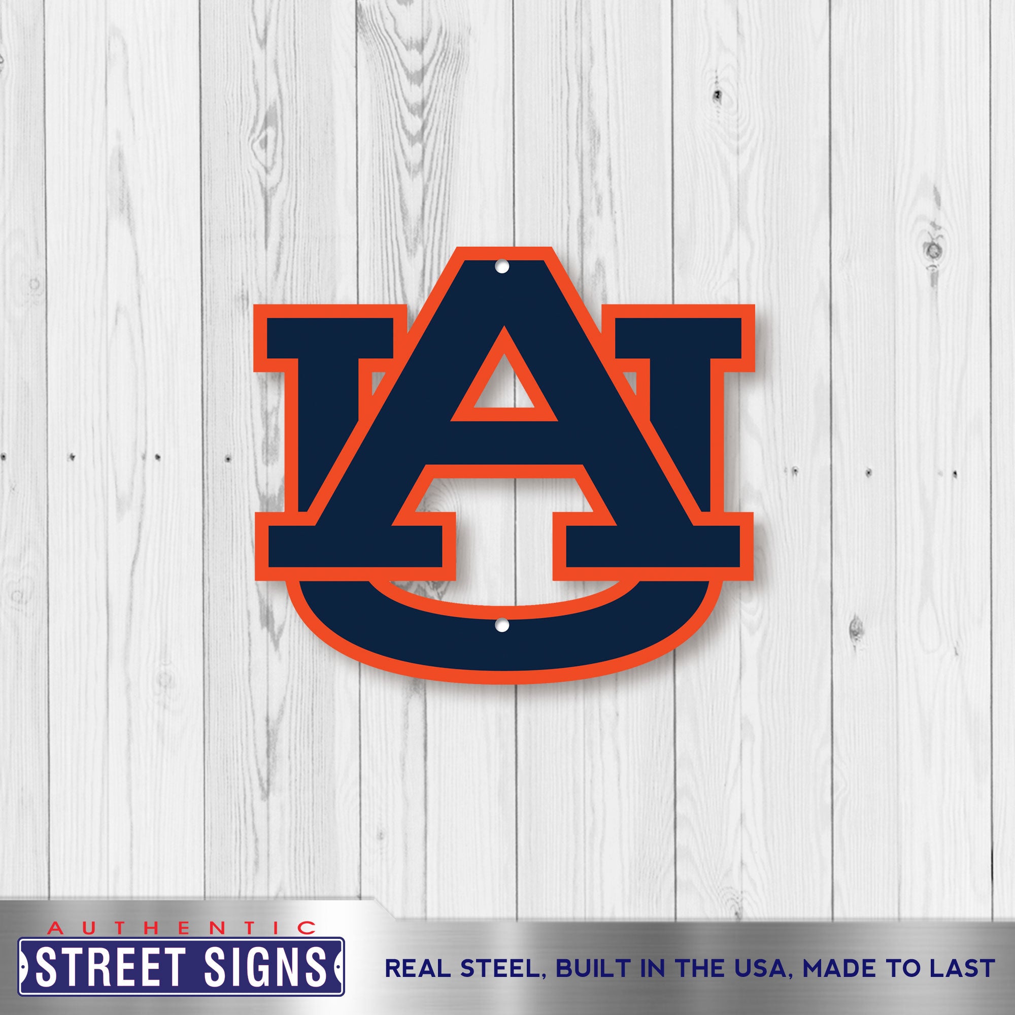 Auburn Tigers - Navy 12" Spirit Size Steel Laser Cut Sign