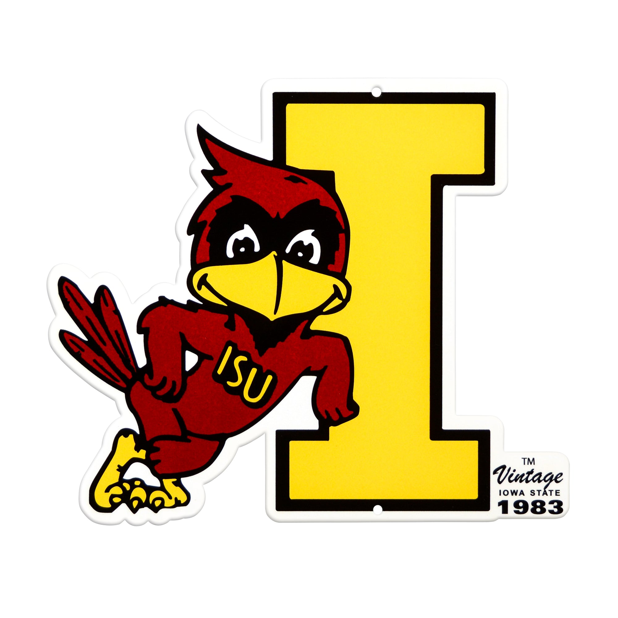 Iowa State Cyclones - Leaning Cy 12" Spirit Size Steel Laser Cut Sign