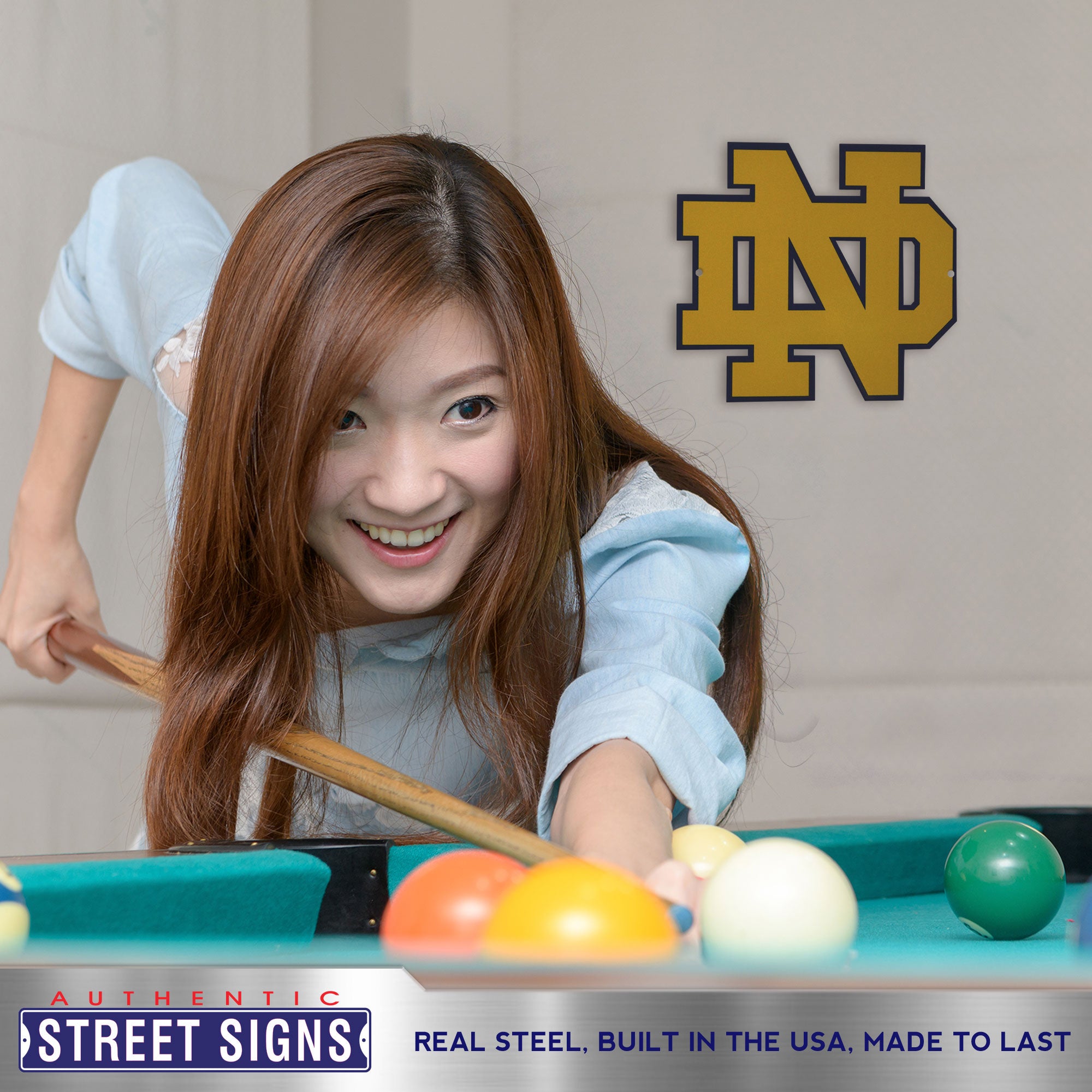 Notre Dame Fighting Irish 12" Spirit Size Steel Laser Cut Sign