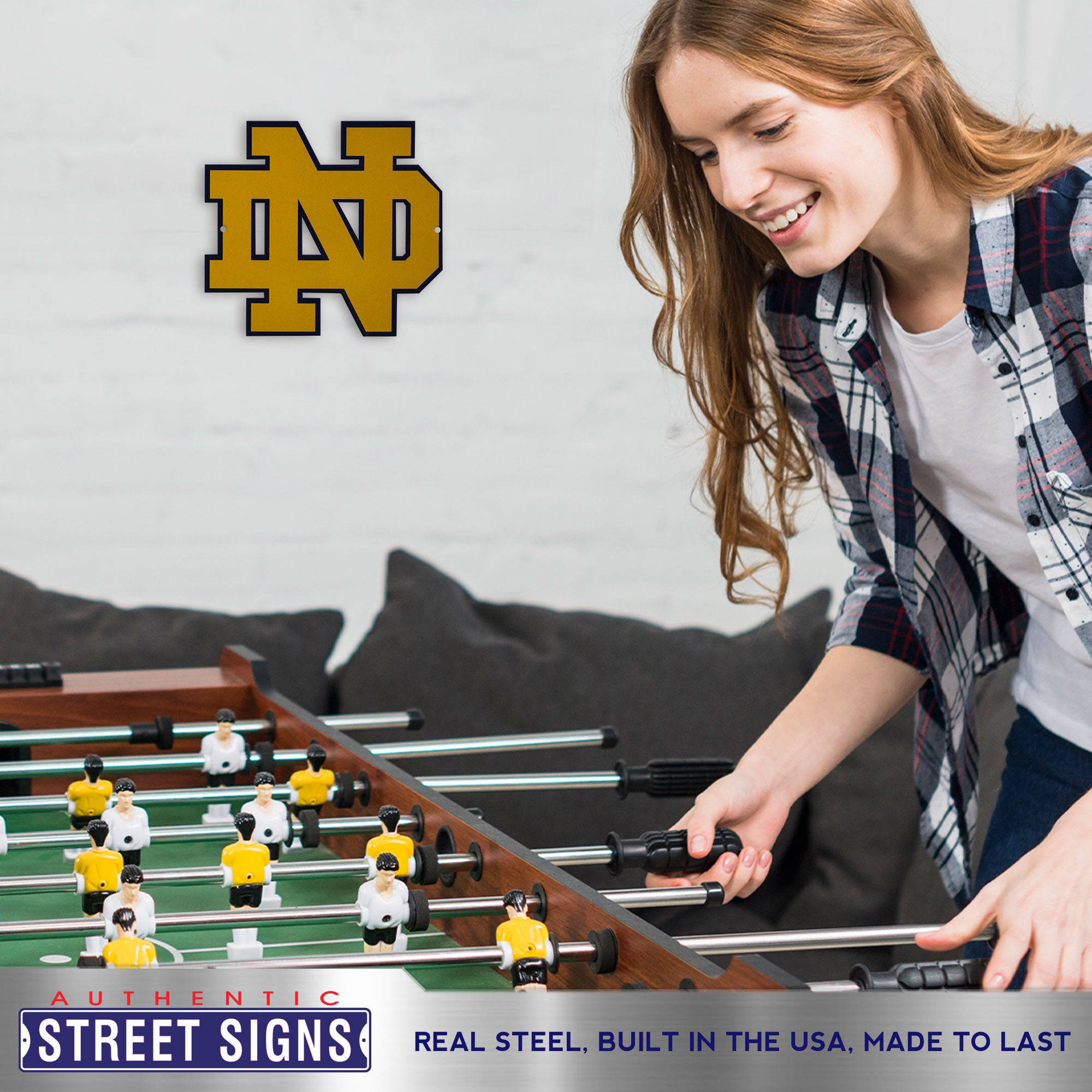 Notre Dame Fighting Irish 12" Spirit Size Steel Laser Cut Sign