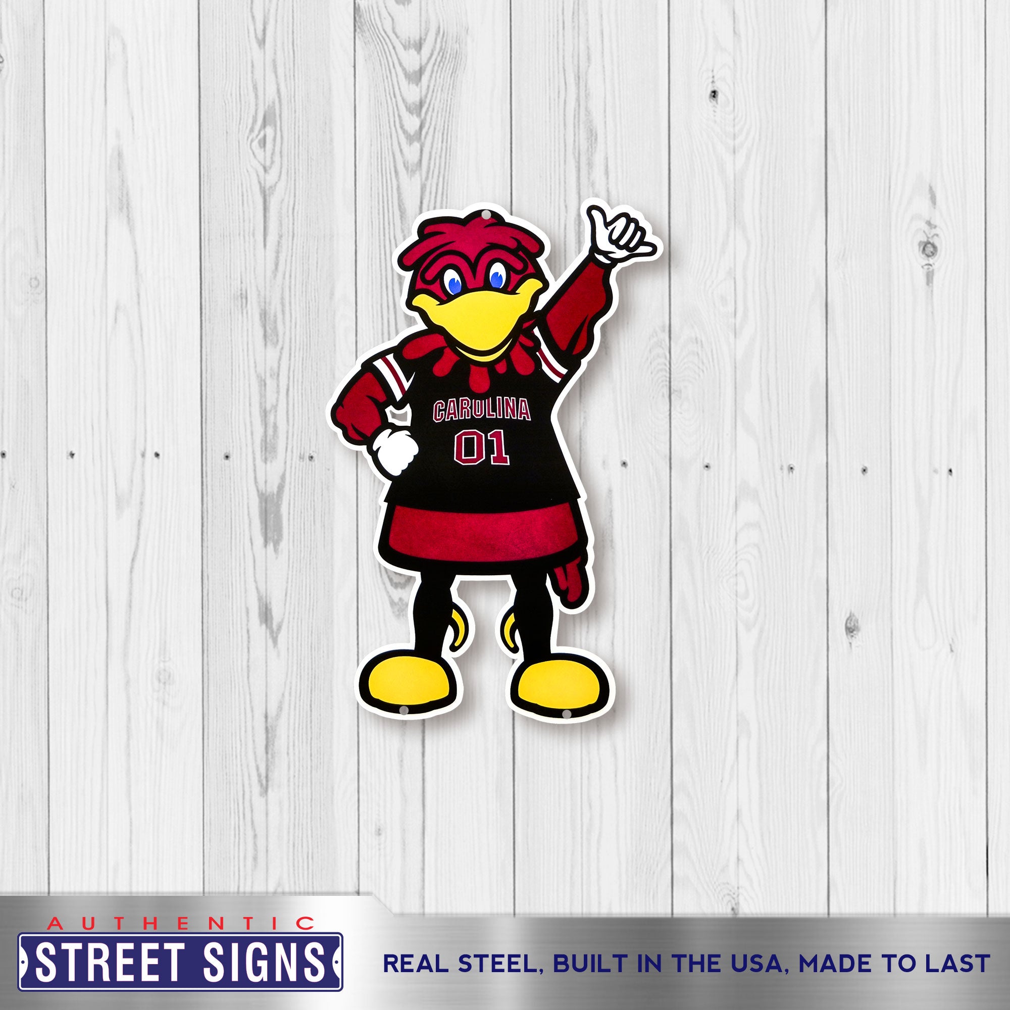 South Carolina Gamecocks - Cocky 12" Spirit Size Steel Laser Cut Sign