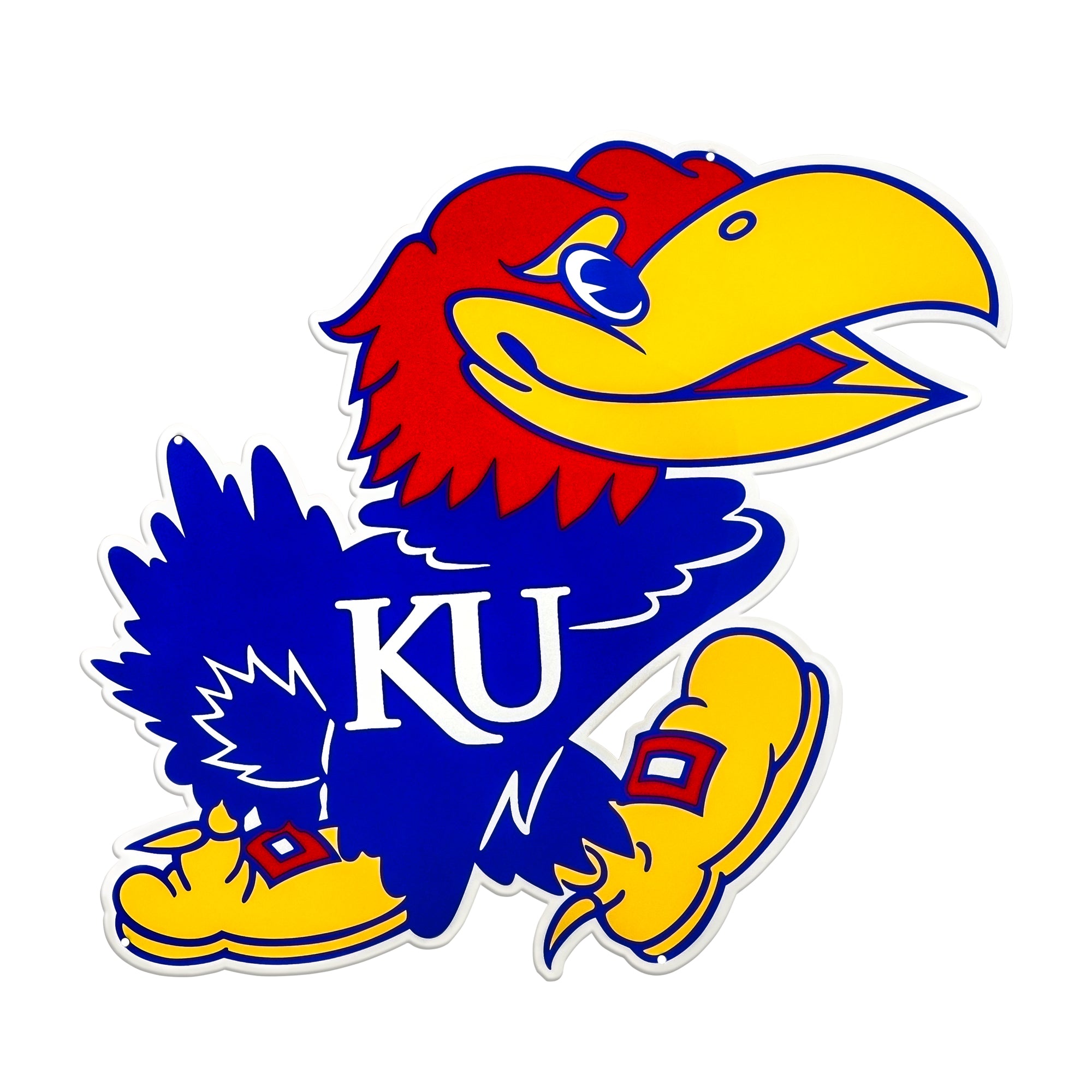 Kansas Jayhawks 21" X 20" Statement Size Steel Laser Cut Sign